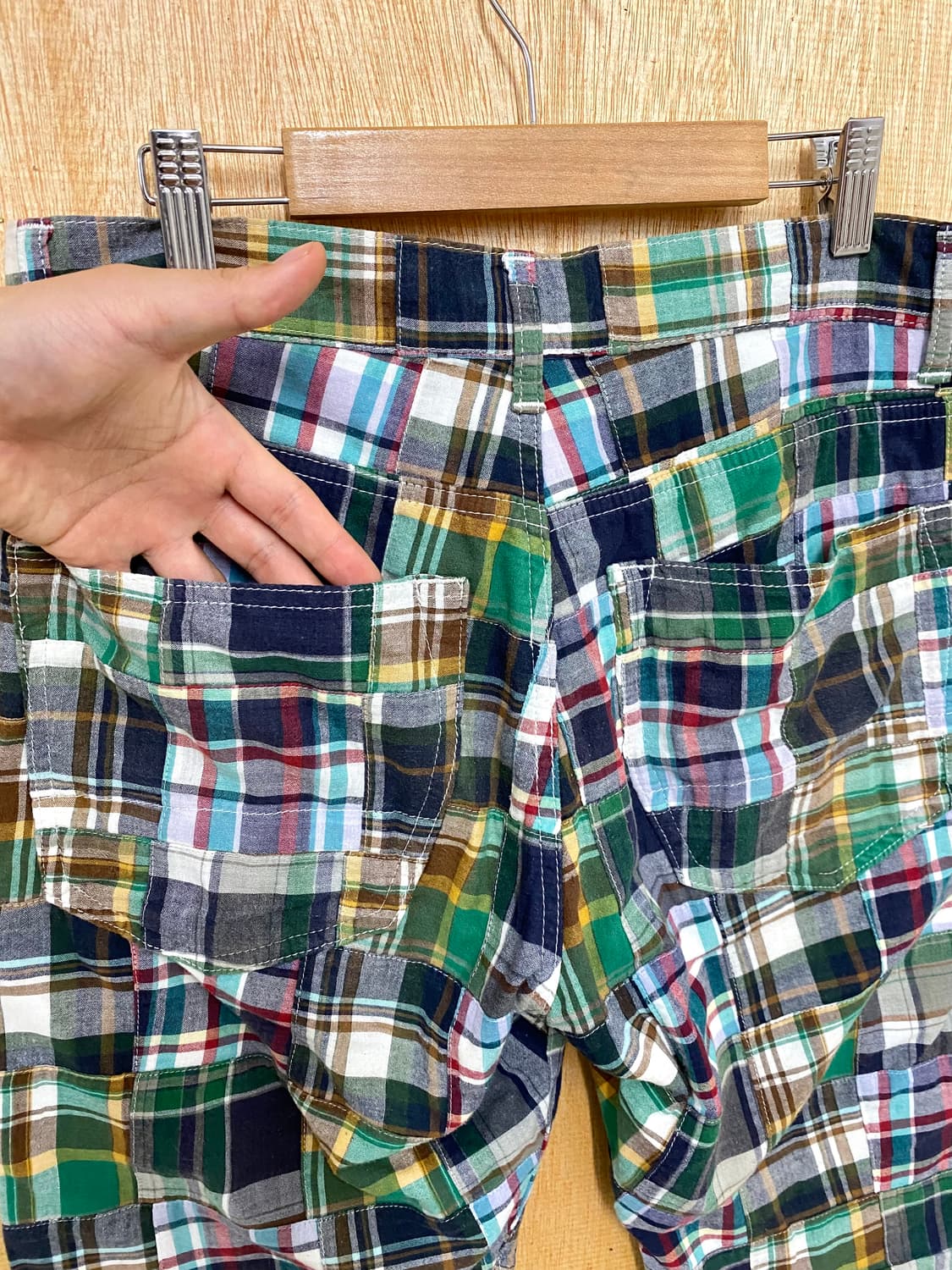 BEAMS PLUS madras check patch work pants 상품이미지6