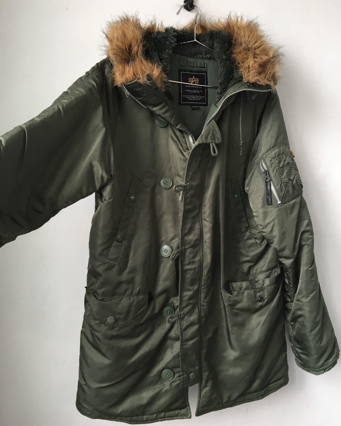 Alpha industries fake fur hood khaki jum 상품이미지3