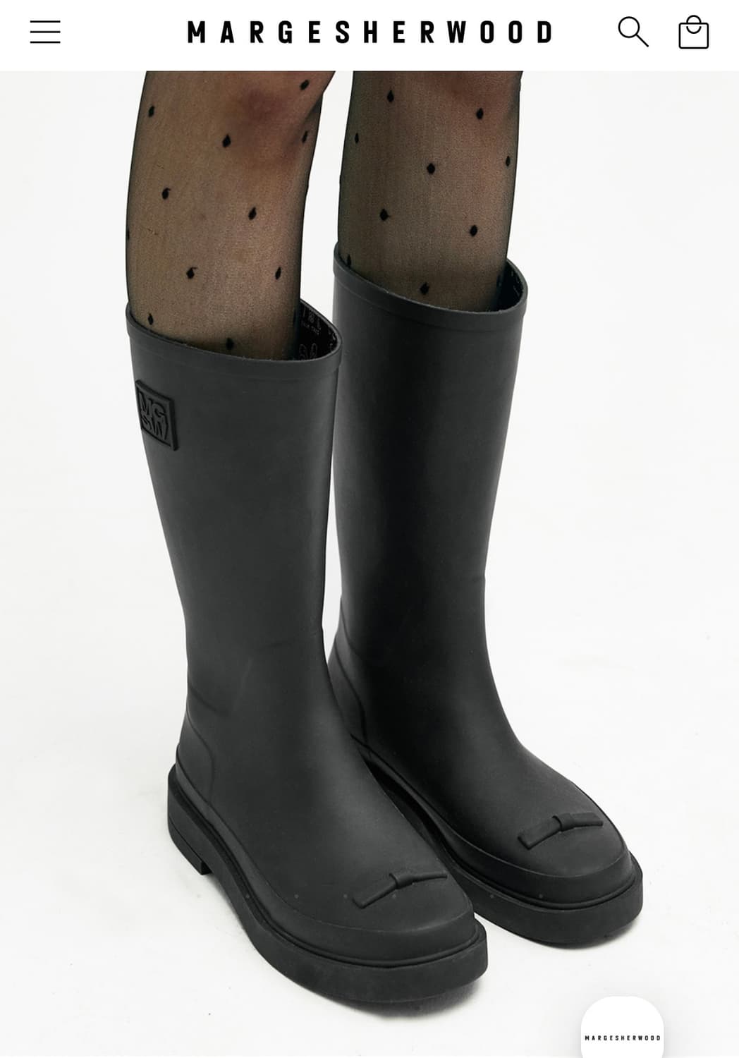 마지셔우드 리본 러버 부츠 (롱/블랙) 상품이미지1