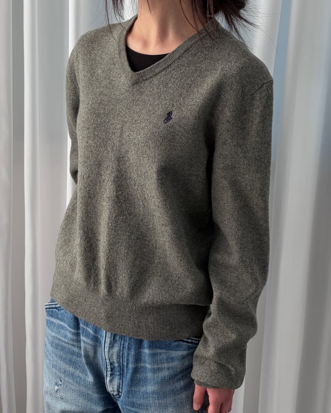 [S-M]폴로 랄프로렌 메리노울 여성 브이넥 니트 상품이미지1