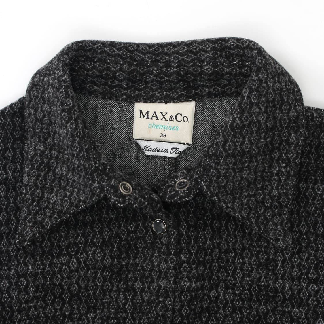 막스앤코 MAX&Co 막스마라 빈티지 울 타올 슬림 그레이 패턴 셔츠 블 상품이미지5