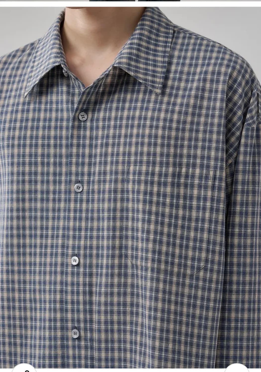 (XL) 드로우핏 해밀턴 미니멀 체크 셔츠 [BLUE] 판매 상품이미지6
