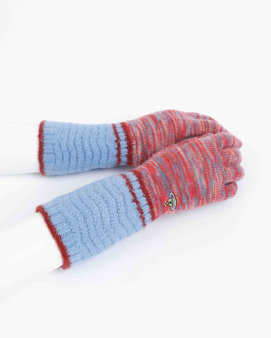 [Vivienne Westwood] 울 니트 장갑(Red&SkyBlue) 상품이미지7