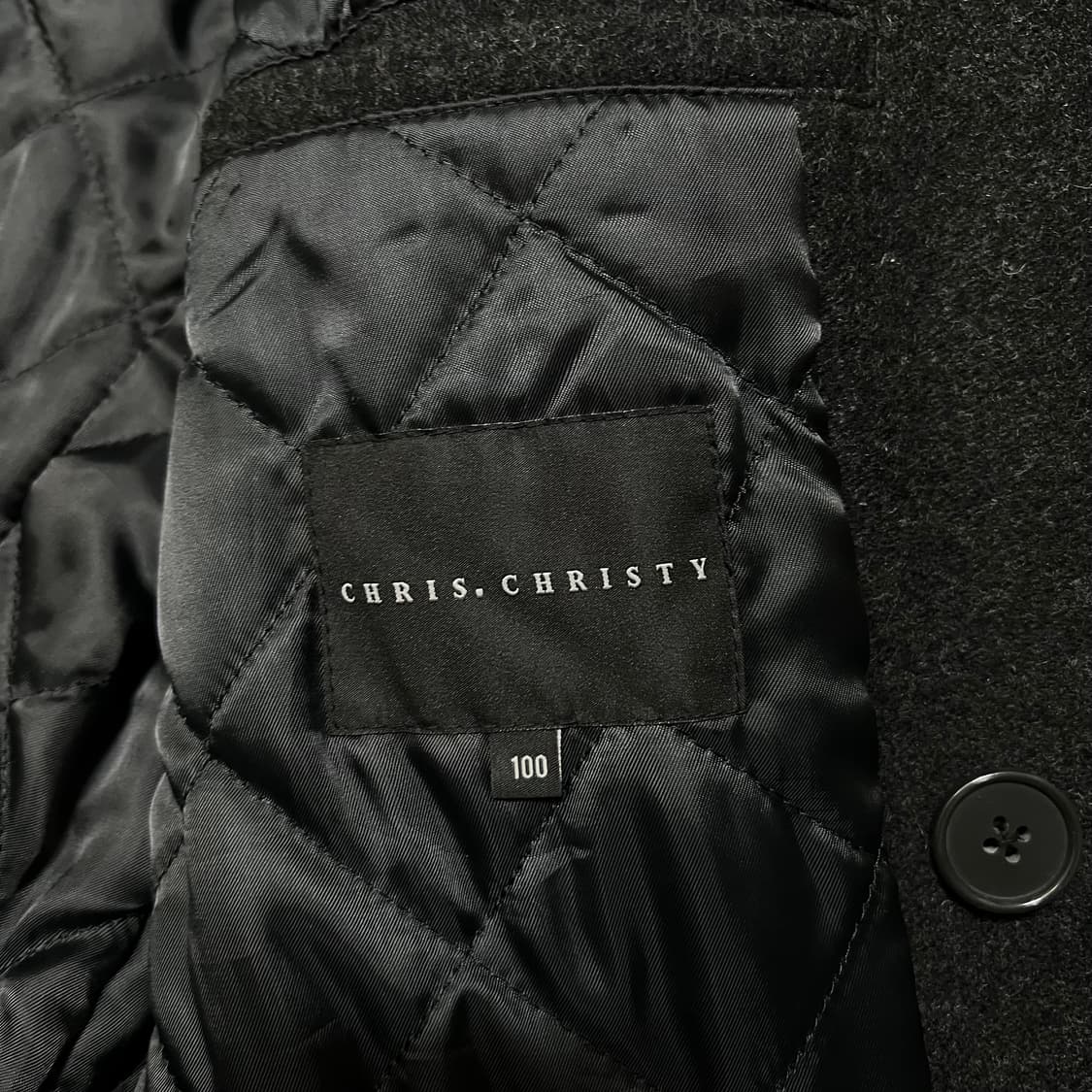크리스크리스티 남성 이너퀼팅 안감 울 더블 피코트 [차콜] L/100 상품이미지4