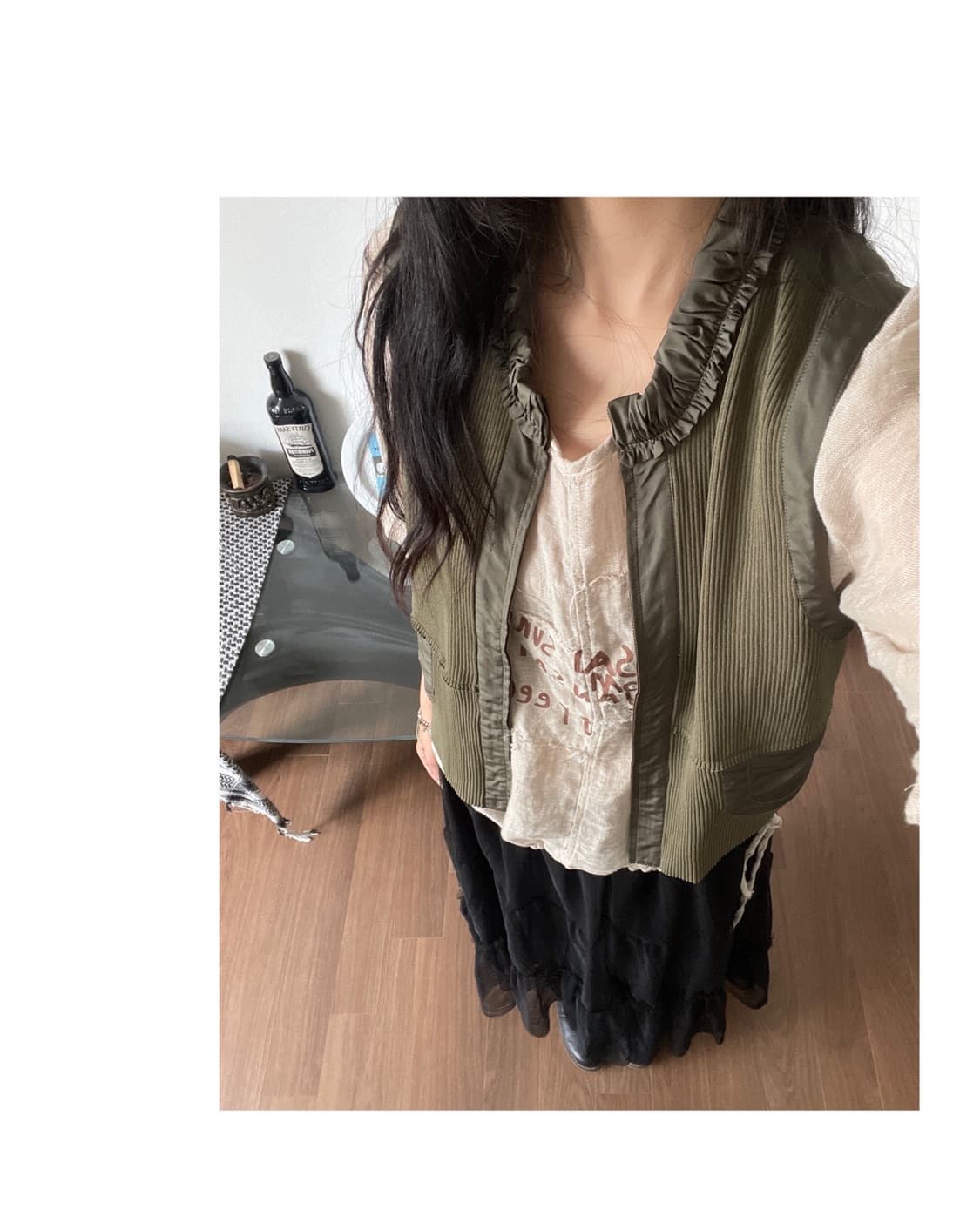 shirring zip-up vest 상품이미지10