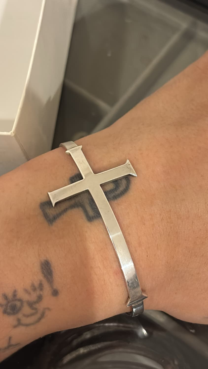 (Rare* ) 90‘s Cross Bracelet (Silver) 상품이미지8