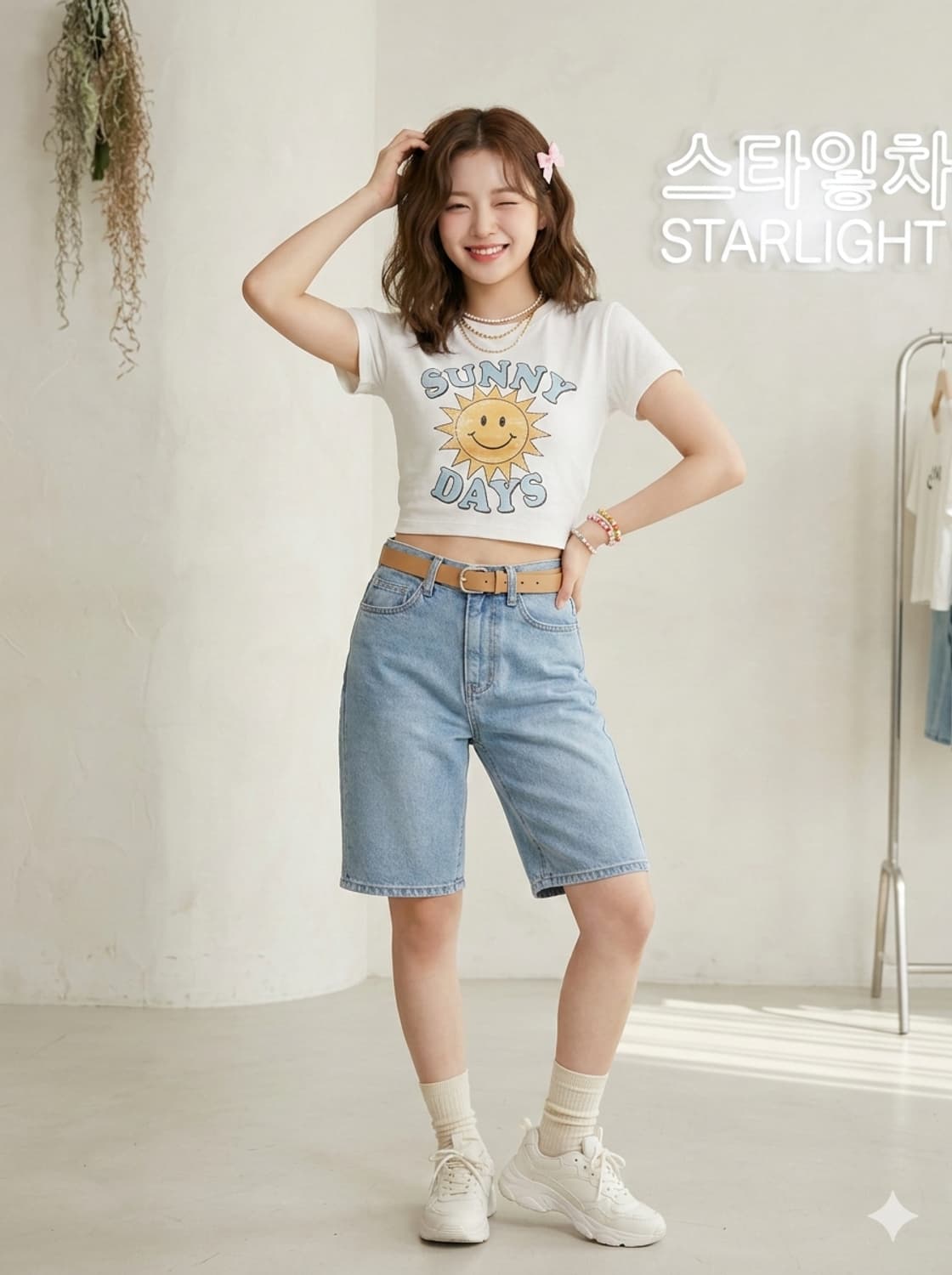 Dunst 던스트 데님 미드 쇼츠 연청 상품이미지1