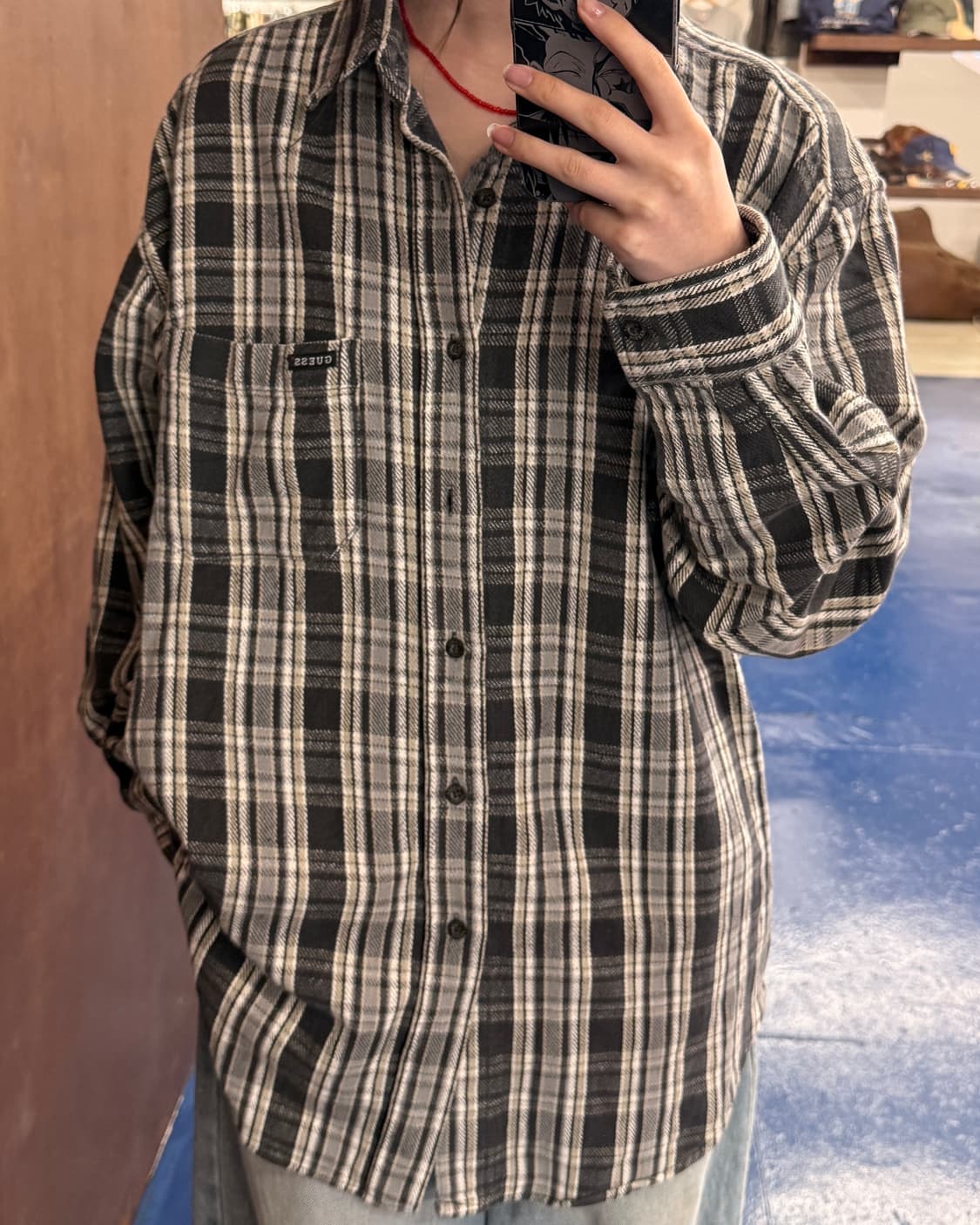 1990s Guess 게스 체크 셔츠 상품이미지1