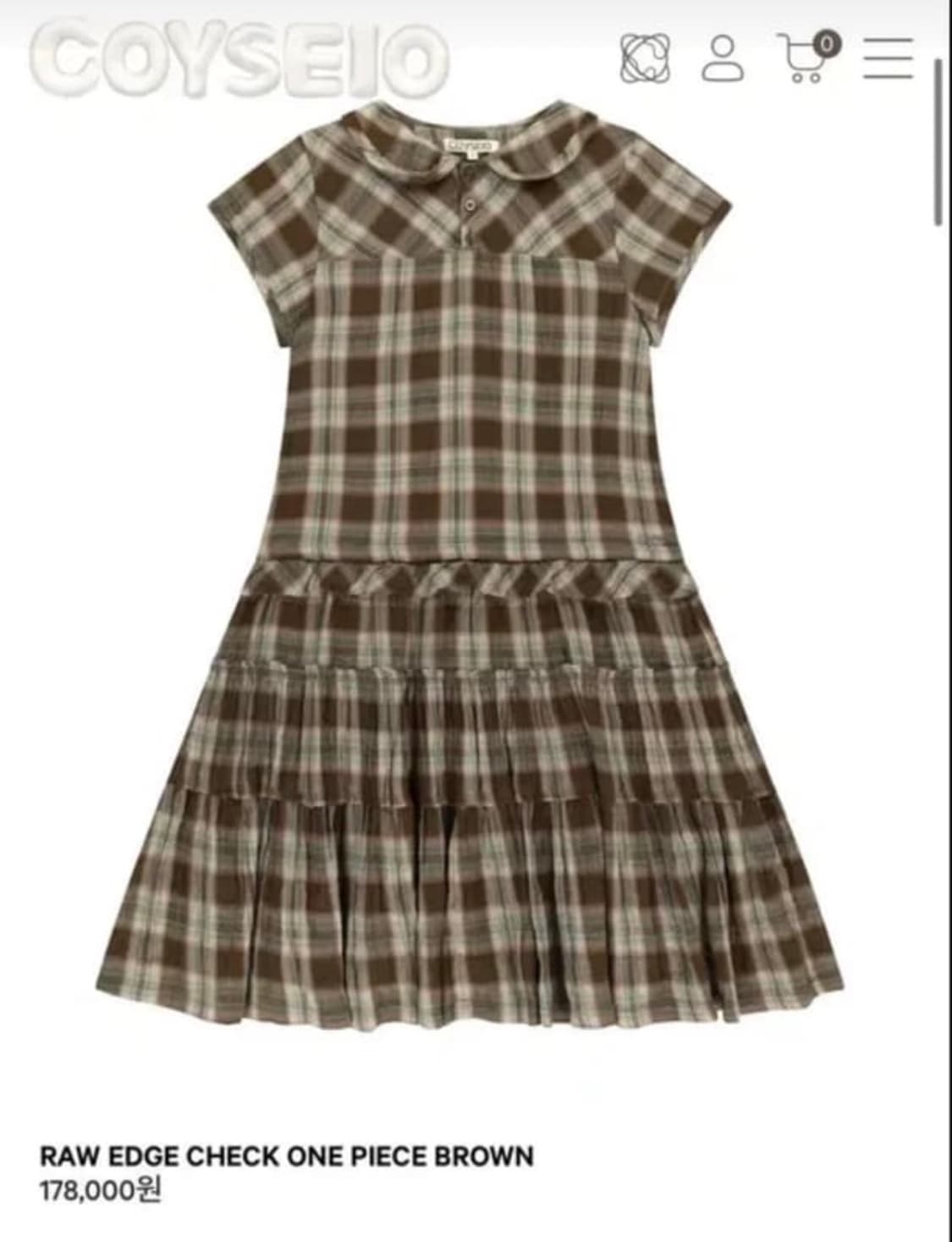 코이세이오 체크 원피스 2사이즈 상품이미지1