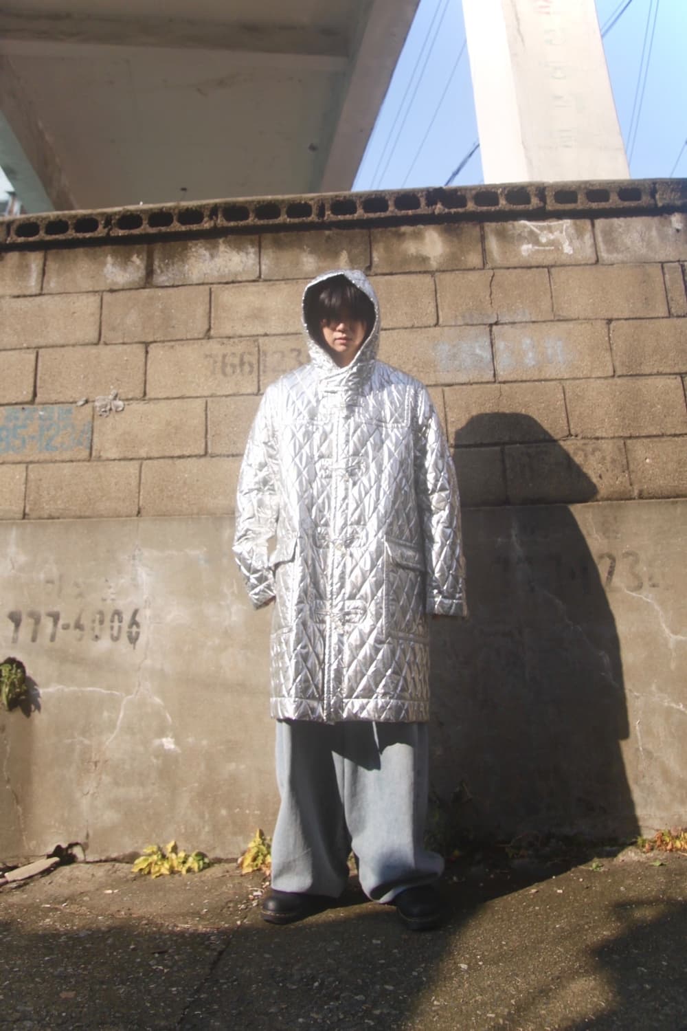 마르지엘라 18FW MM6 실버 퀄팅 더플 코트 상품이미지1