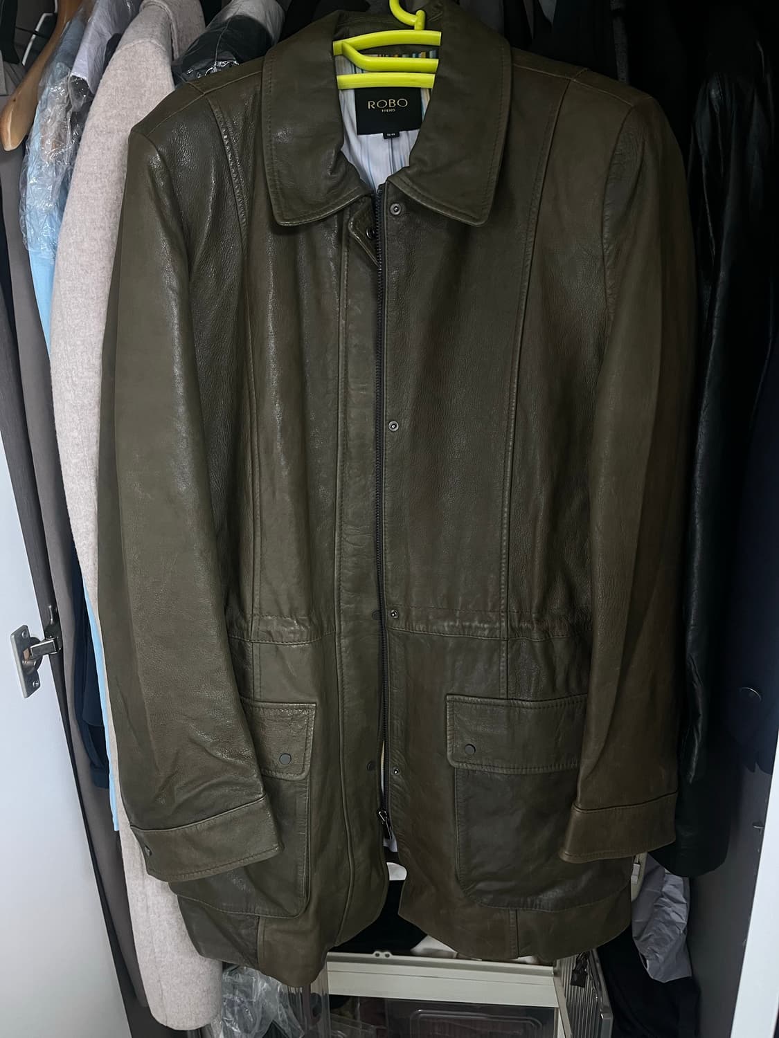 아야즈빈티지 카키 리얼레더 가죽자켓 상품이미지2