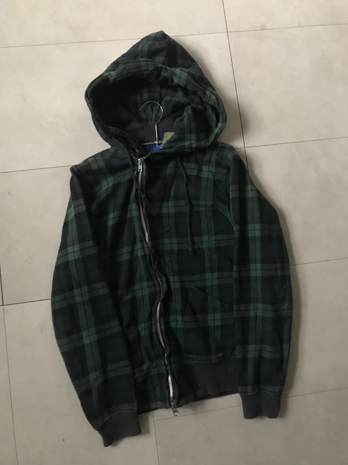 빔즈 체크 사선 후드집업 상품이미지8