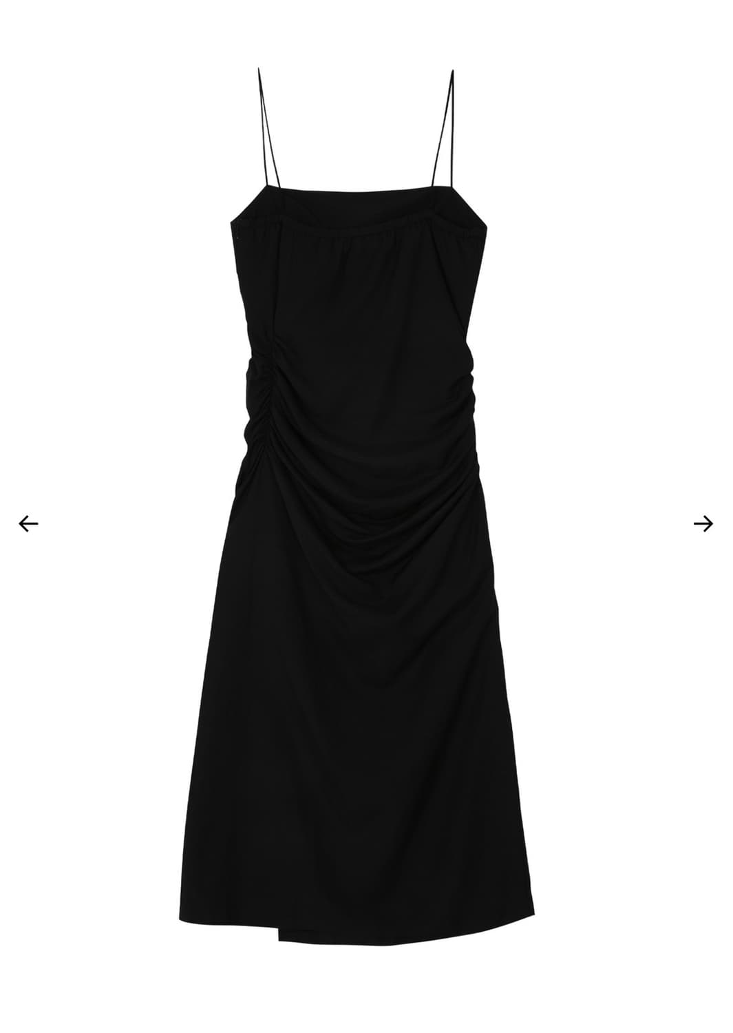 보헤미안서울 SHIRRING LINEN SLIT OPS, BLACK 상품이미지1