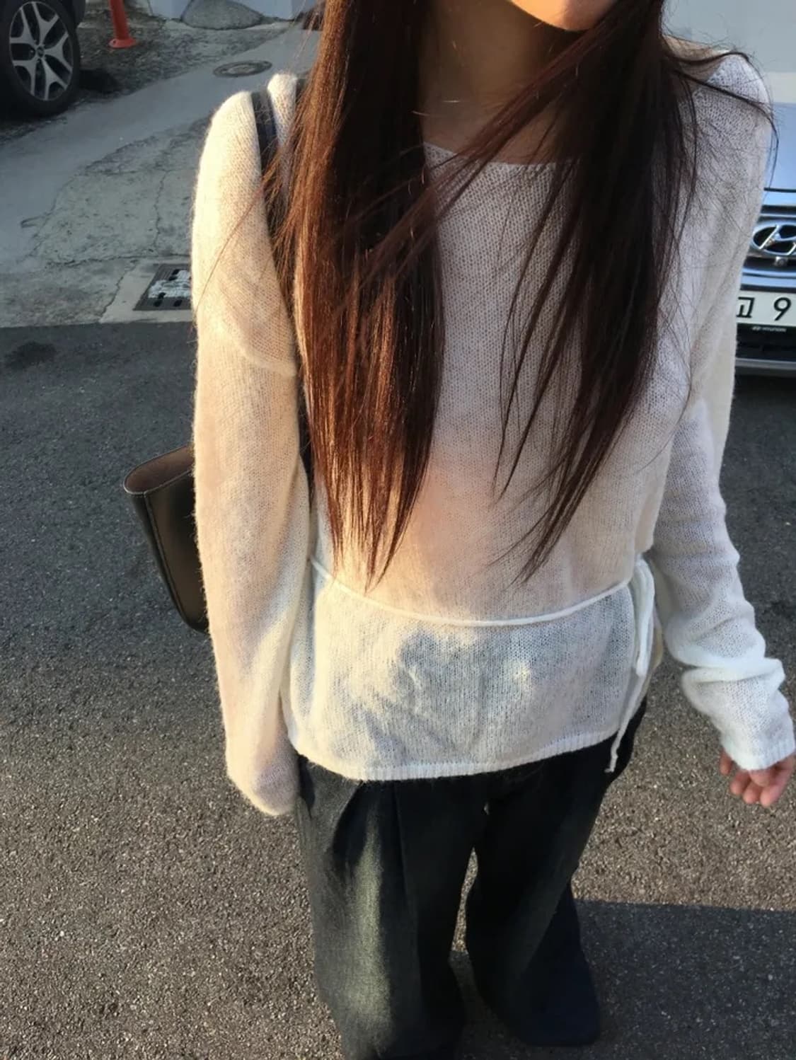 모에버 보트넥 끈 니트 상품이미지9