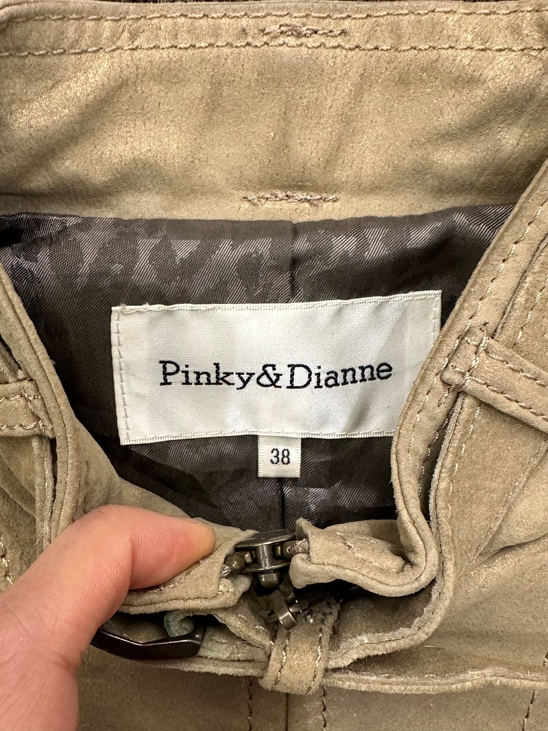 38)Pinky&Dianne 여성 버클 베이지 가죽자켓 상품이미지4