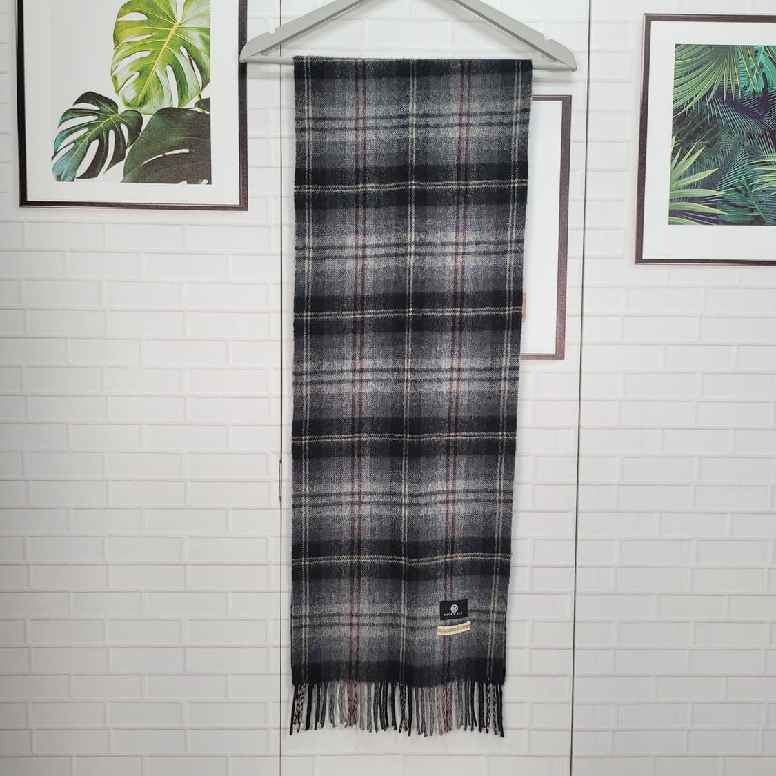 메트로시티 울 캐시미어 체크 머플러 목도리 남여공용 새상품급 상품이미지3