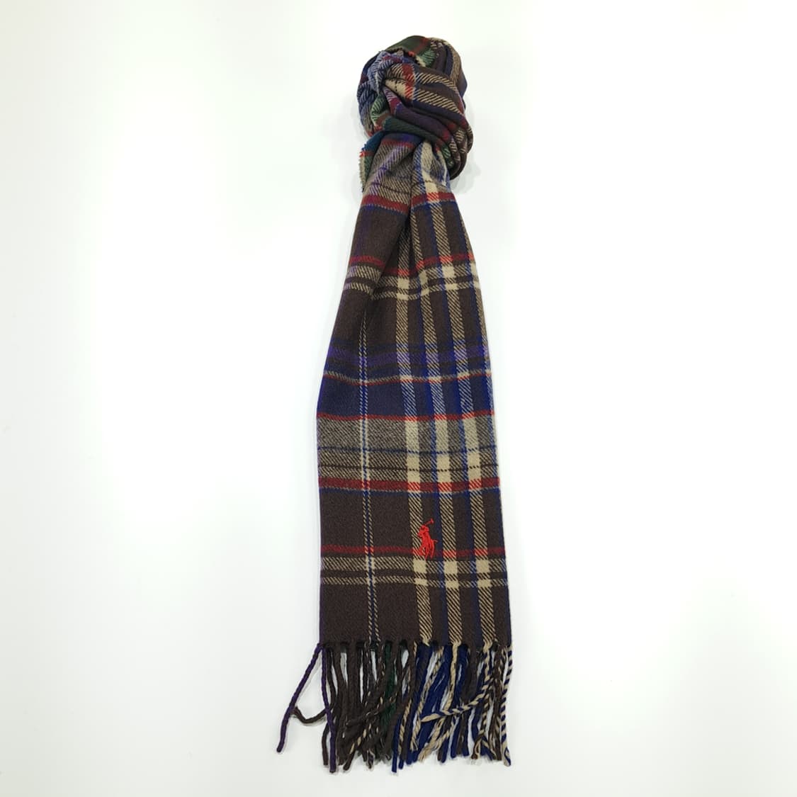 MX321 폴로 랄프로렌 네이비잉크 타탄체크 램스울 목도리 머플러 상품이미지4