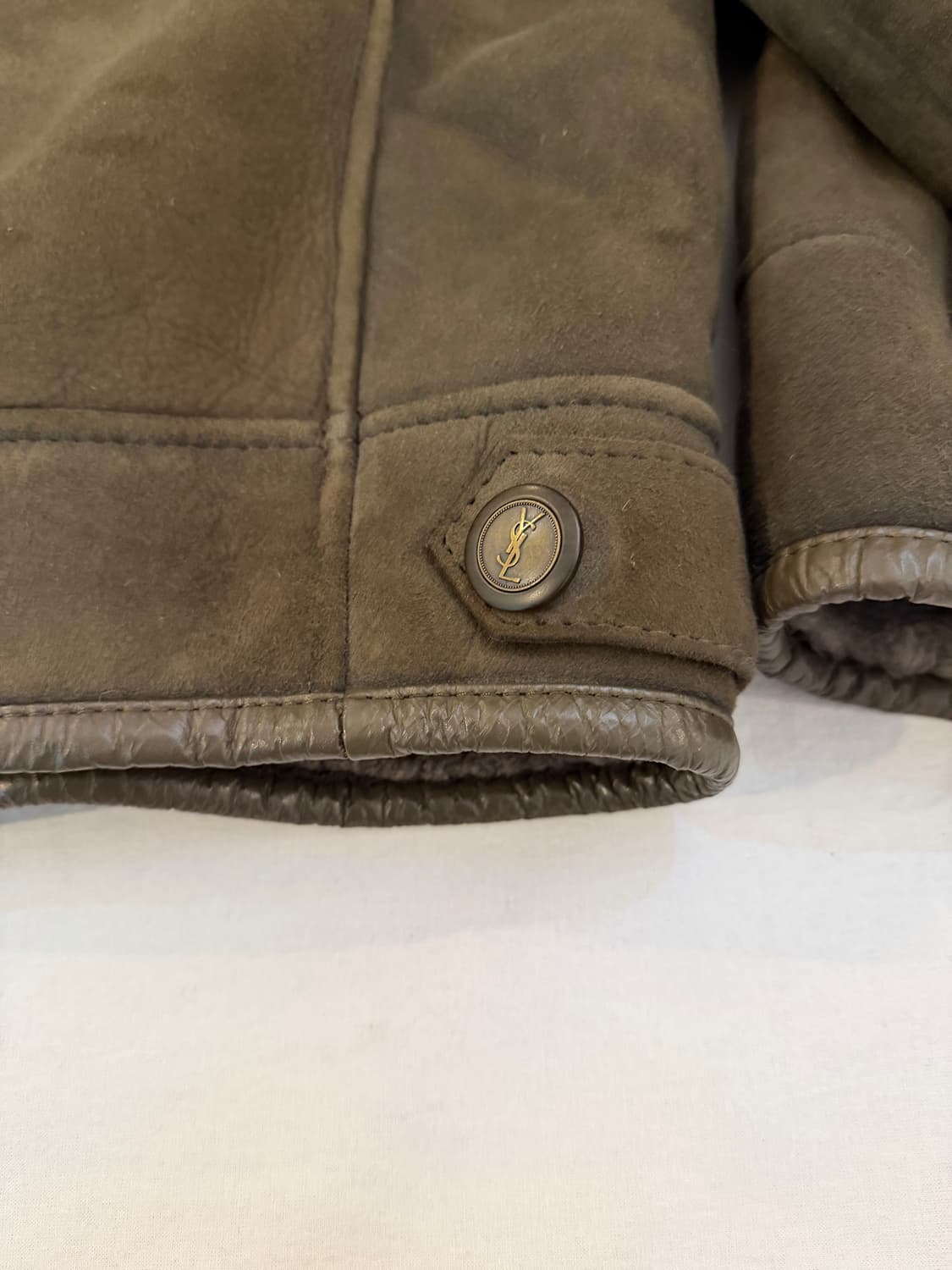 90s YSL 입생로랑 램스킨 무스탕 가죽자켓 브라운 상품이미지4