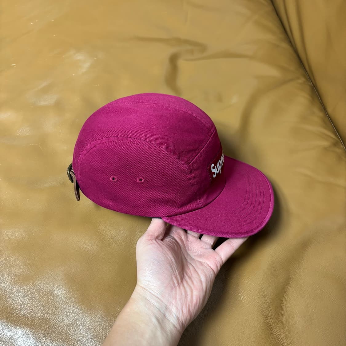 슈프림 캠프캡 모자 박스로고 24FW 크랜베리 상품이미지3