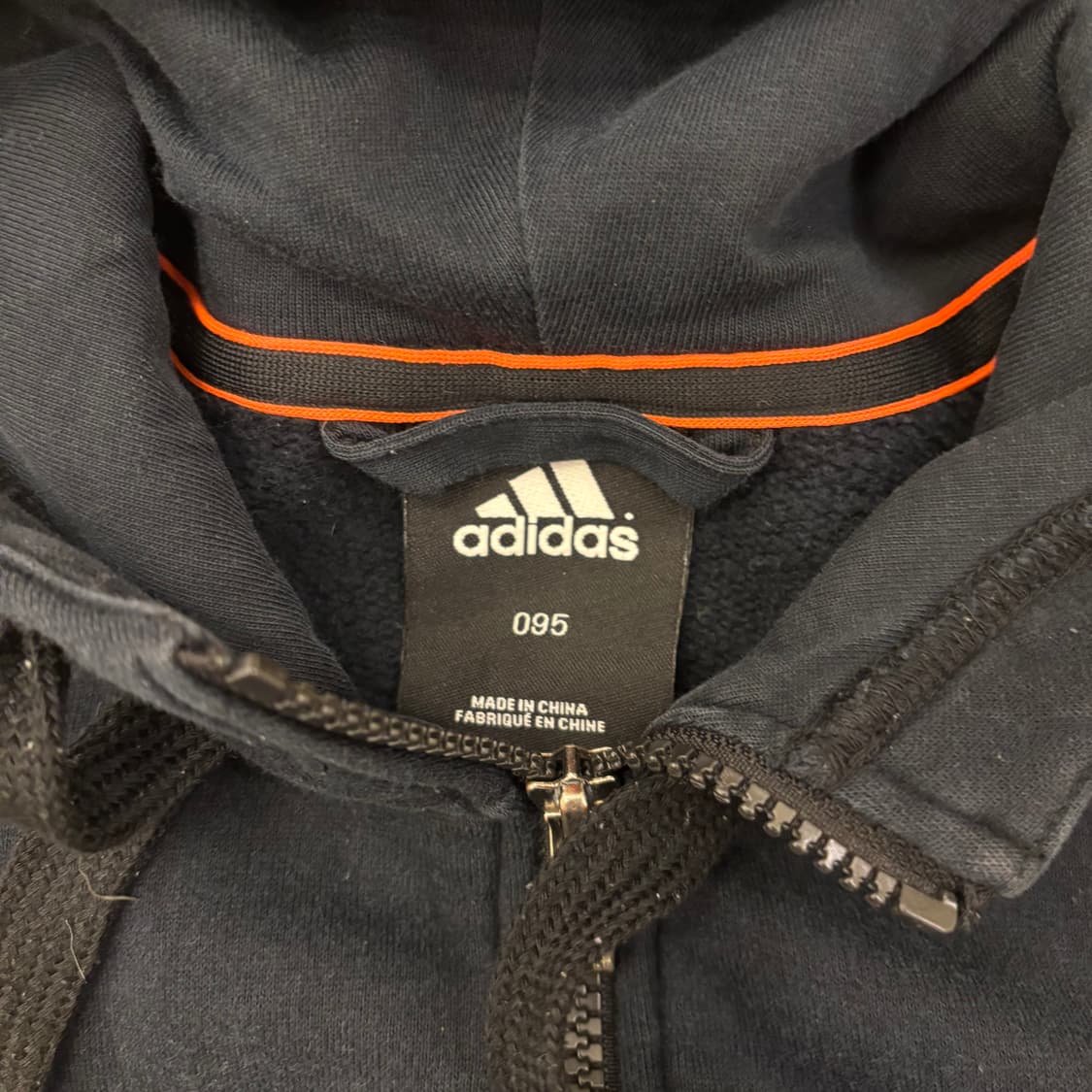 아디다스 삼선 스몰로고 블랙 후드집업 상품이미지3