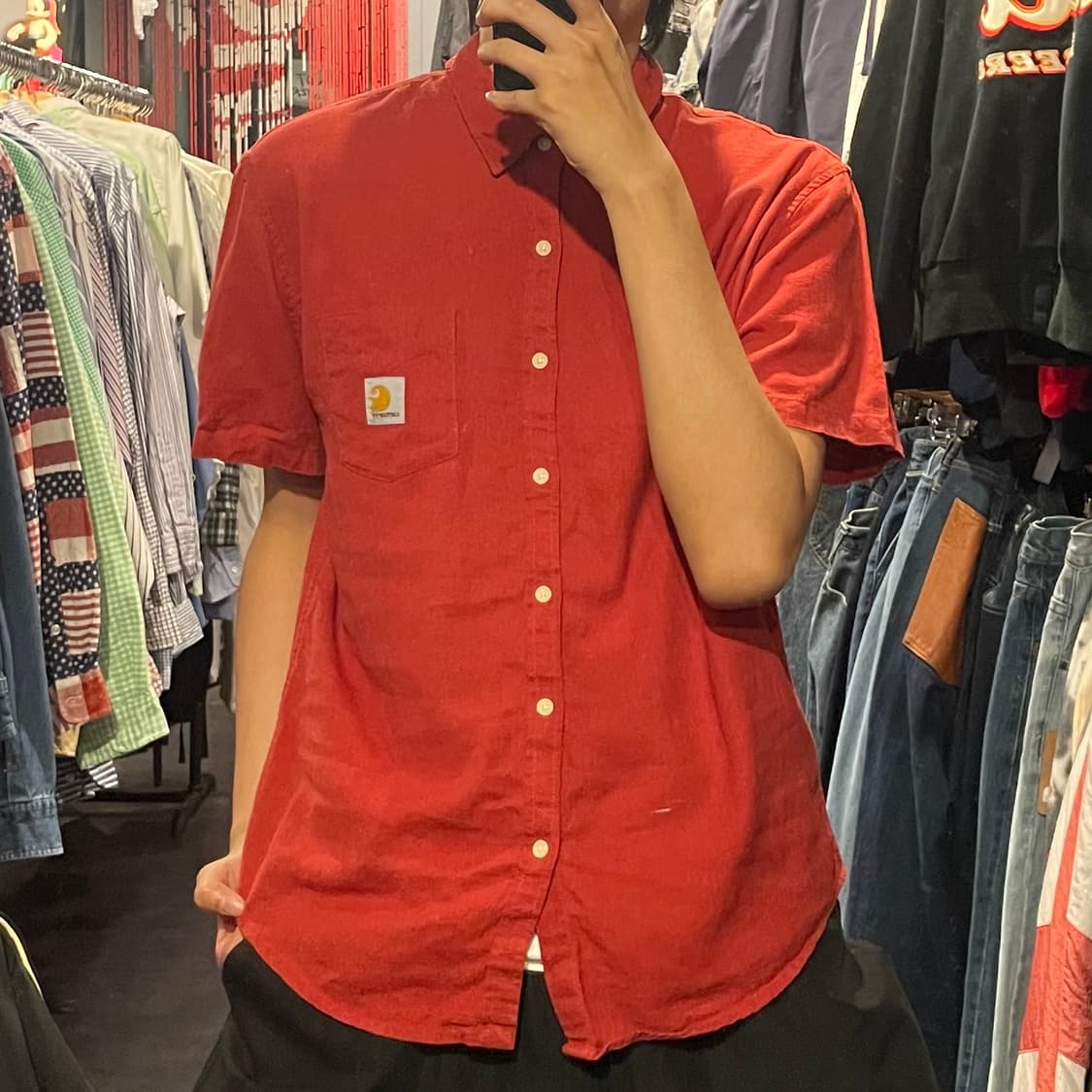 [IM] carhartt 칼하트 레드 반팔셔츠 상품이미지2