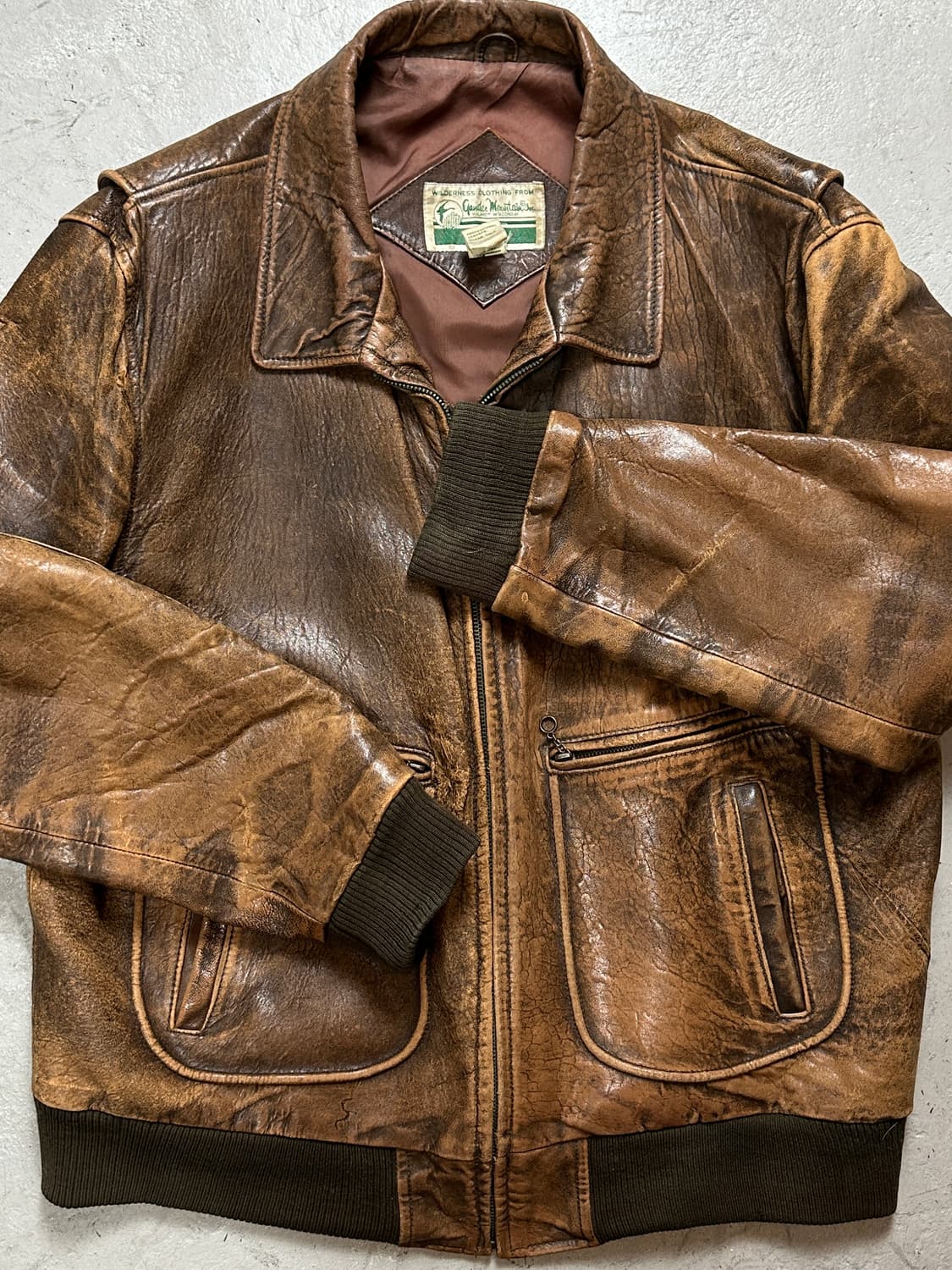 90's 빈티지 레더 봄버 자켓 빈티지 A2 디스 레더 자켓 상품이미지8