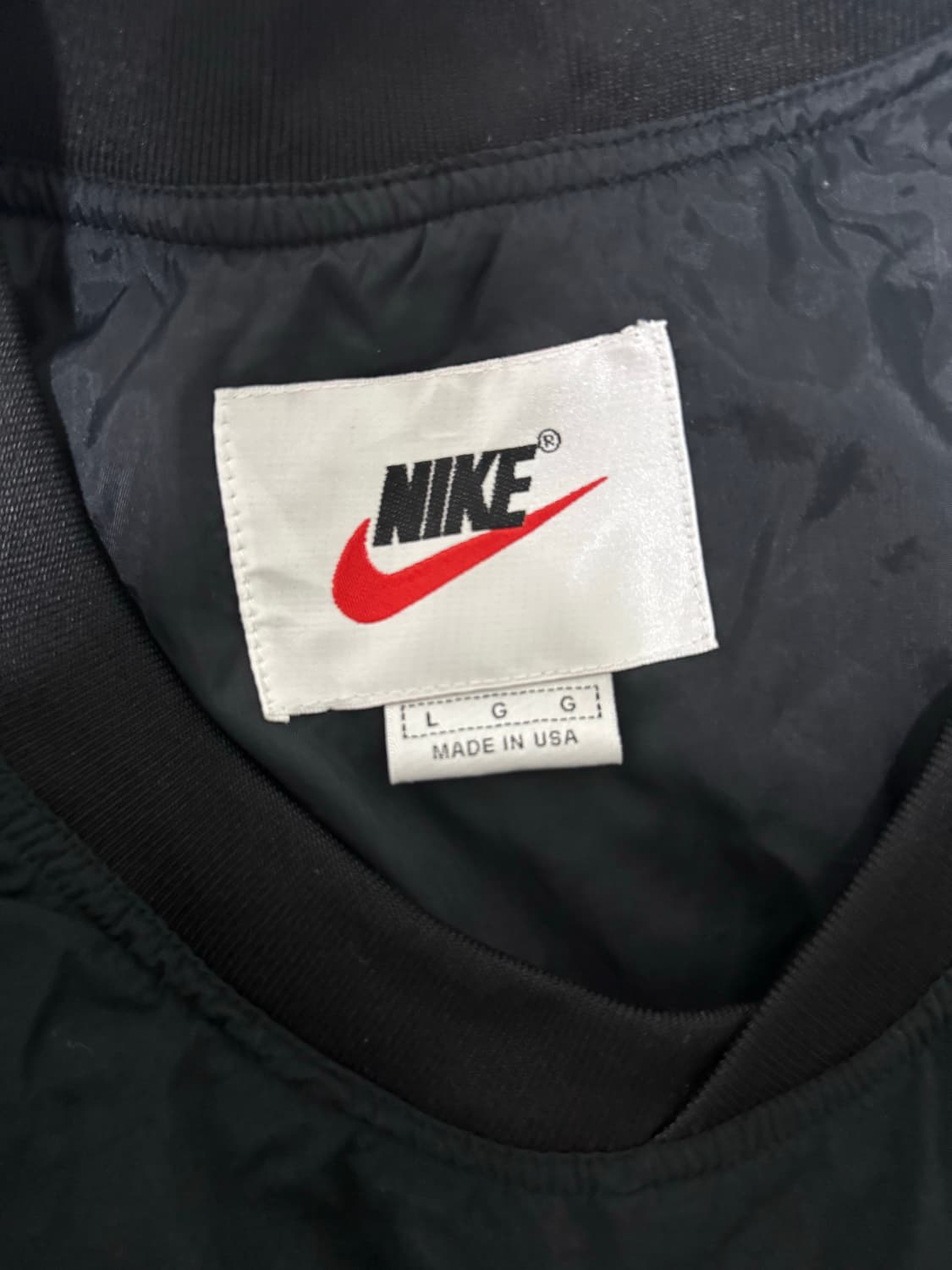 (L) 90s Made in USA 나이키 빅로고 웜업 블랙 상품이미지2