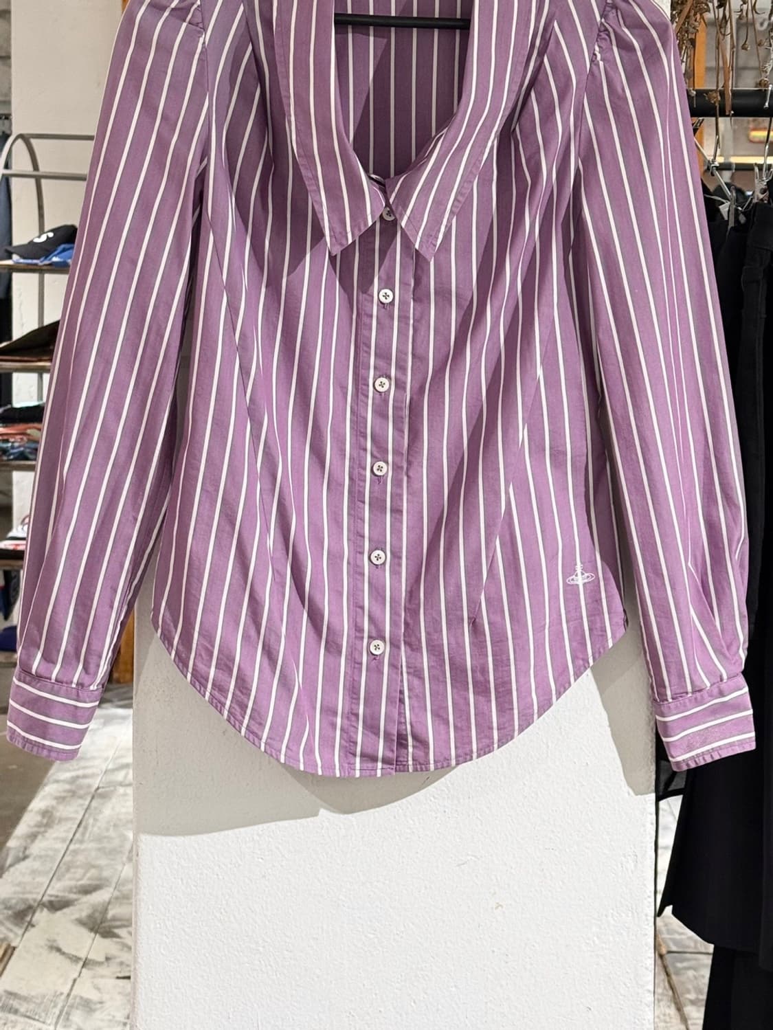 비비안웨스트우드 퍼플 스트라이프 카라 셔츠 상품이미지5