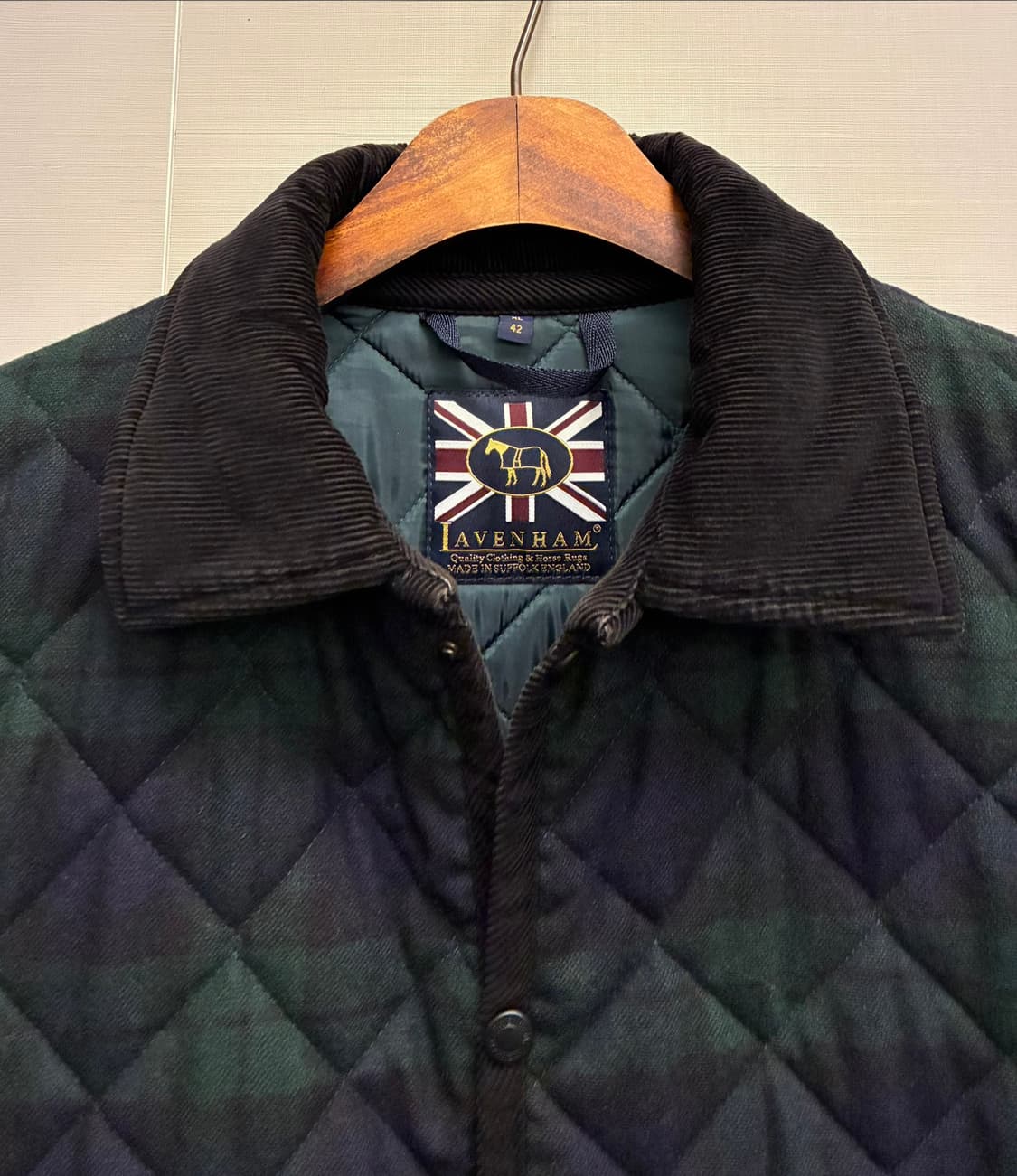 (XL)LAVENHAM 라벤햄 블랙워치 타탄체크 퀼팅자켓 퀄팅 상품이미지3