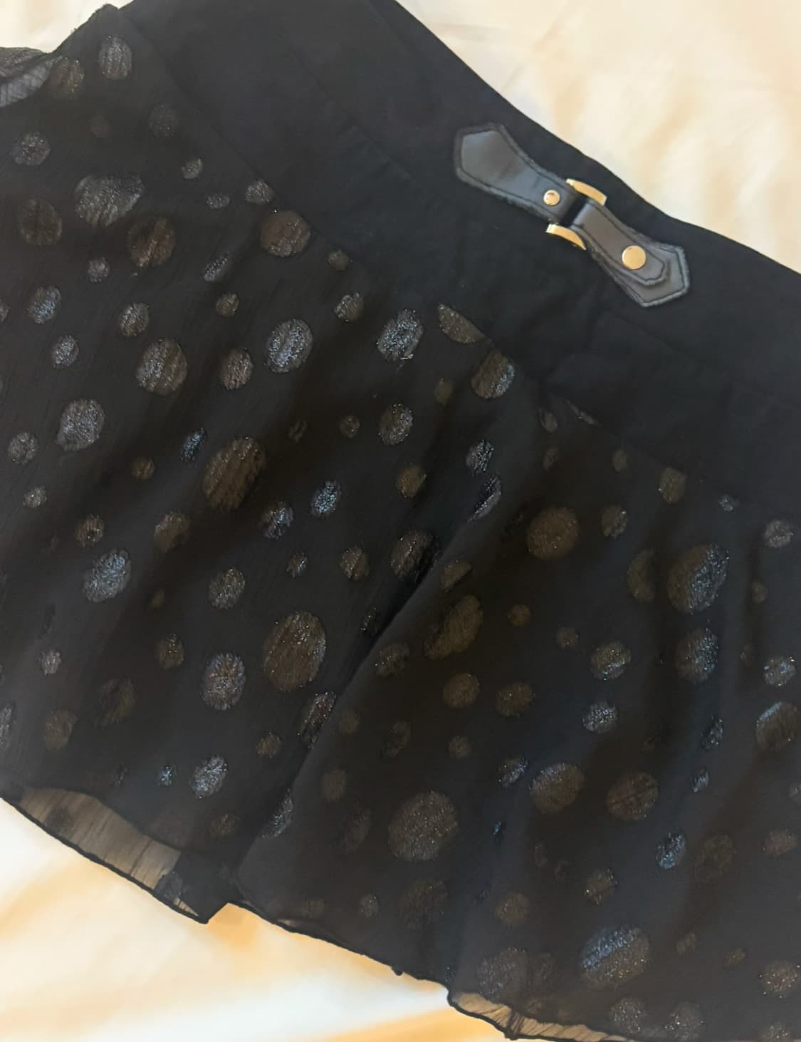 빈티지 갸루 펑크 와투케 도트 무늬 로우라이즈 스커트 상품이미지4