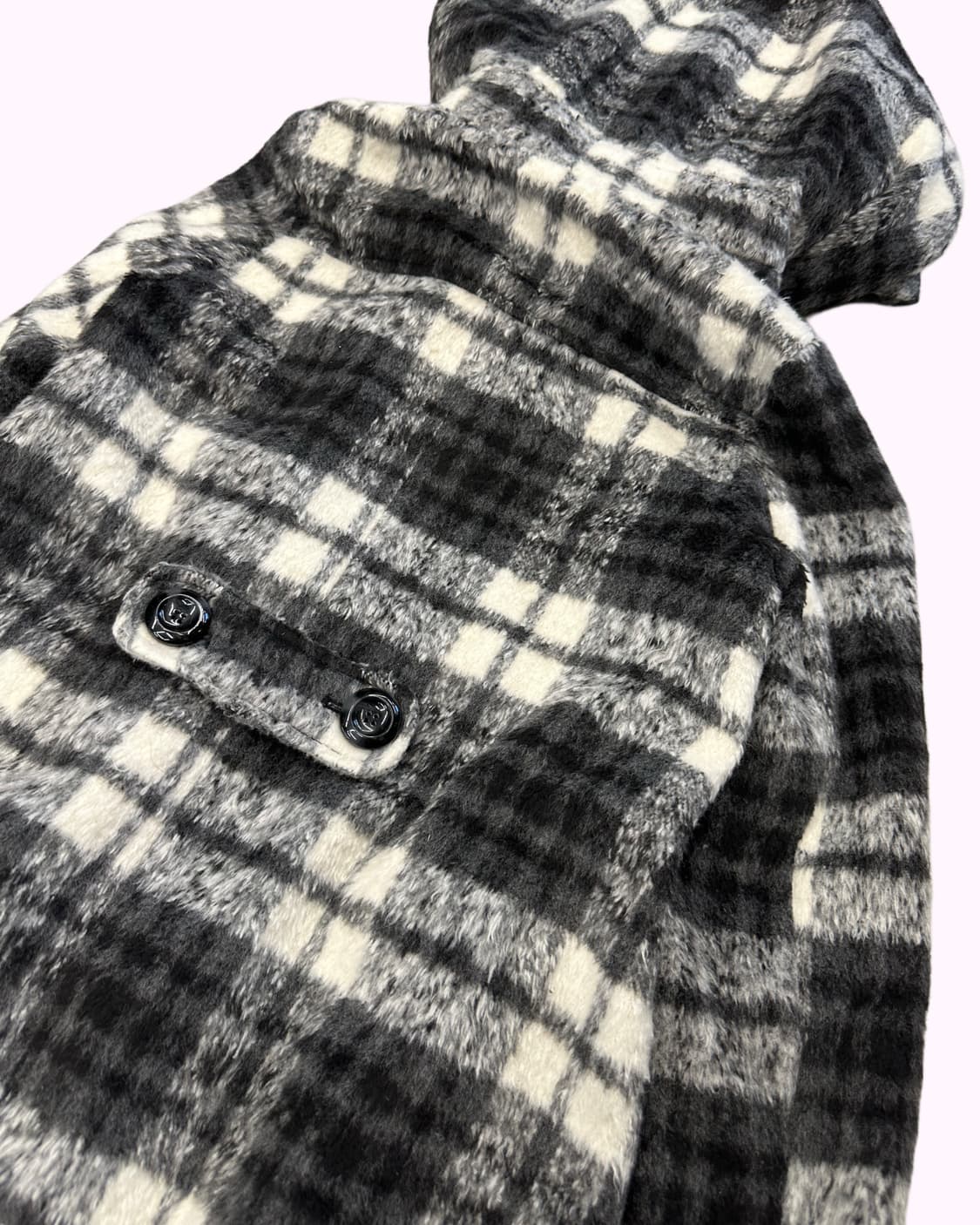 OZOC hairy check hood coat 상품이미지5