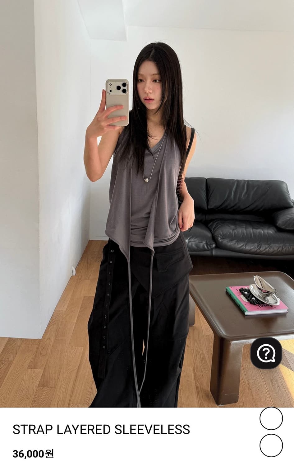 서울베이스드 스트랩 슬리브리스 그레이 새상품 상품이미지1