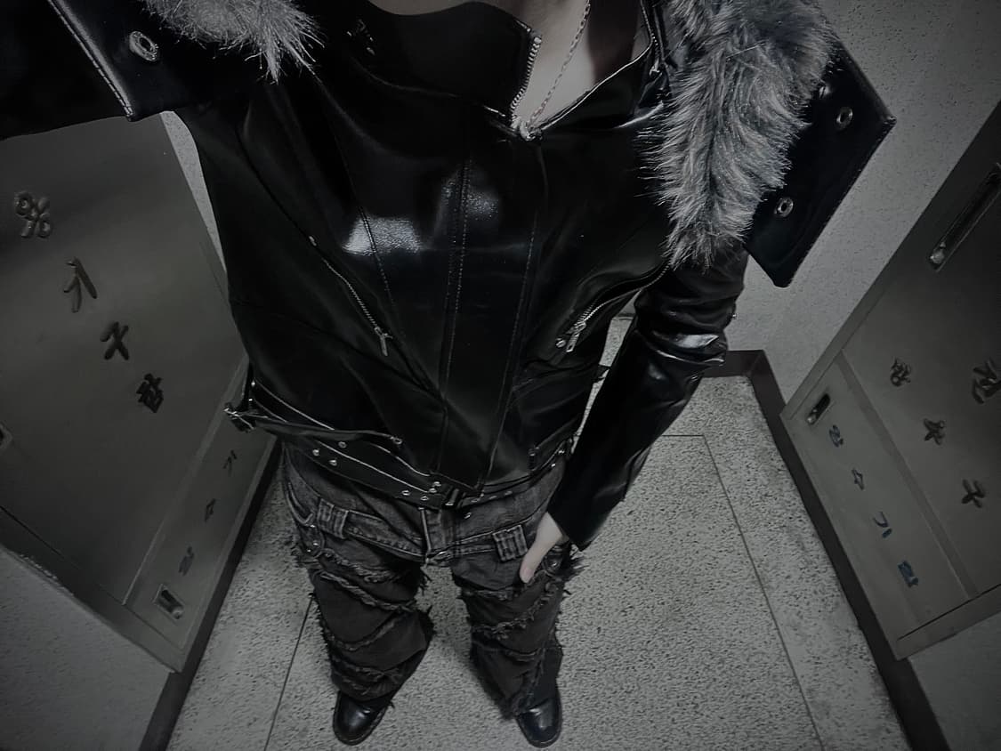 코지월드와이드-레더 퍼후드 자켓 상품이미지5