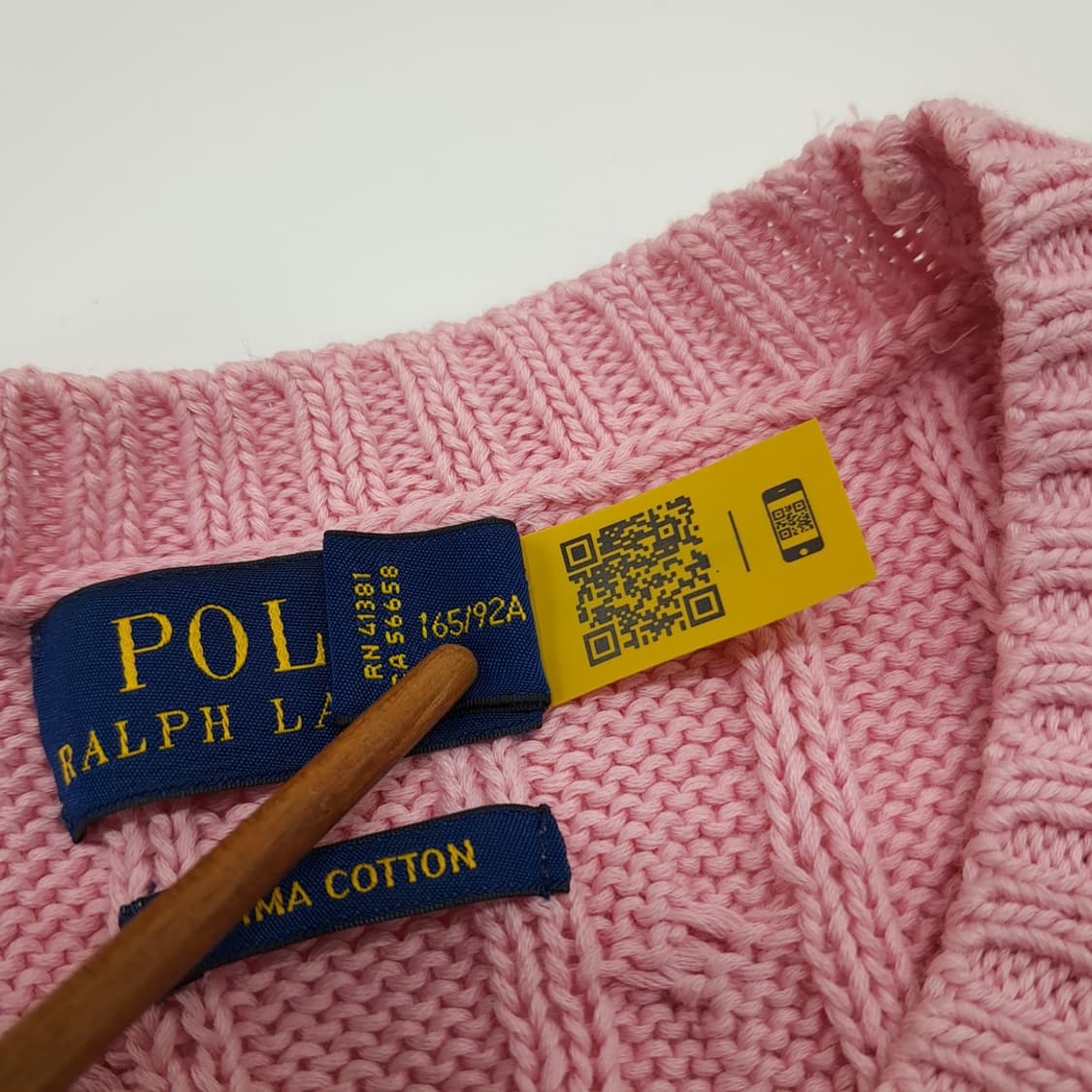 CN811W M 폴로랄프로렌 러블리핑크 QR 피마코튼 케이블 니트 스웨터 상품이미지4
