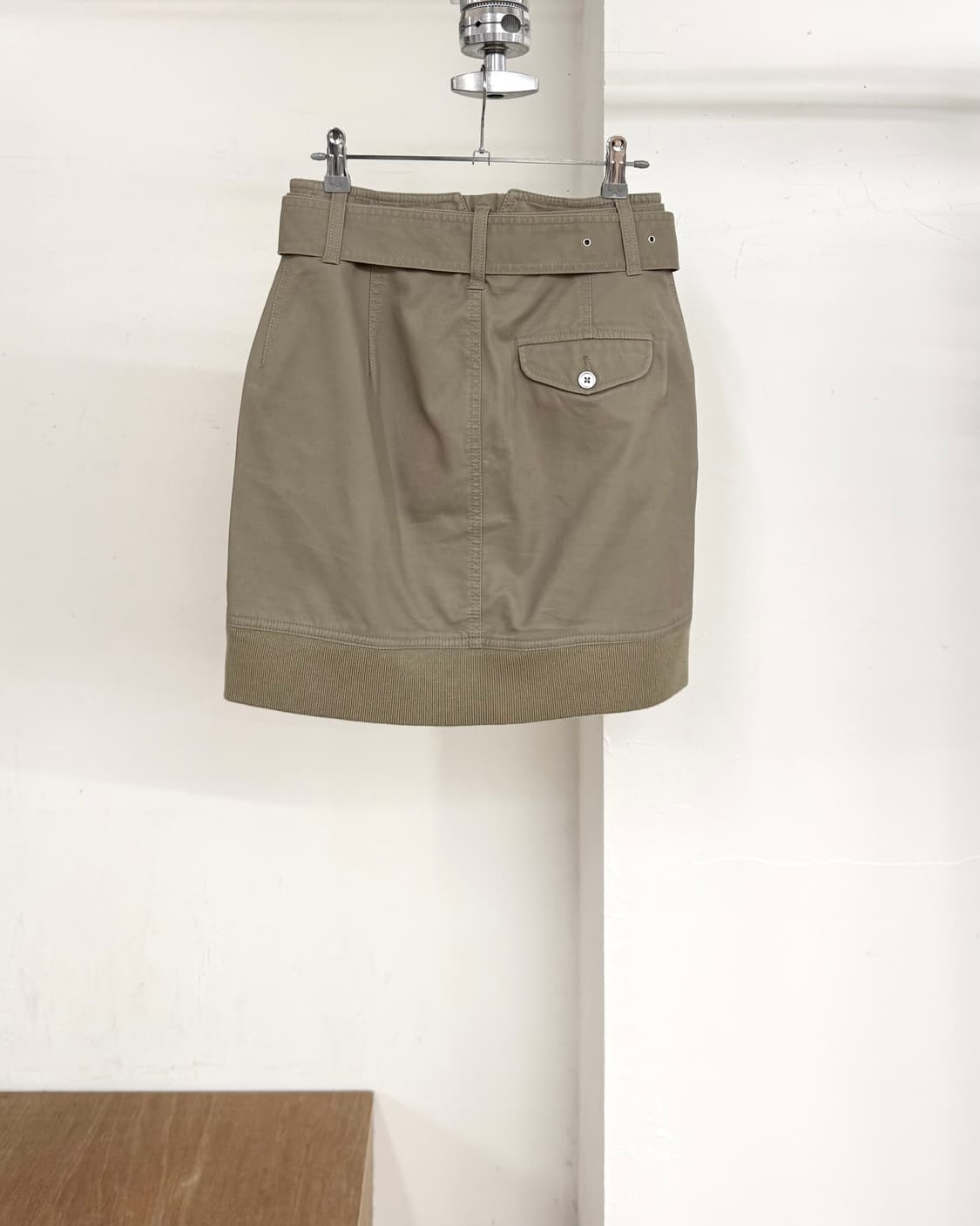 아르마니 익스체인지 베이지 코튼 벨트 스커트 상품이미지4