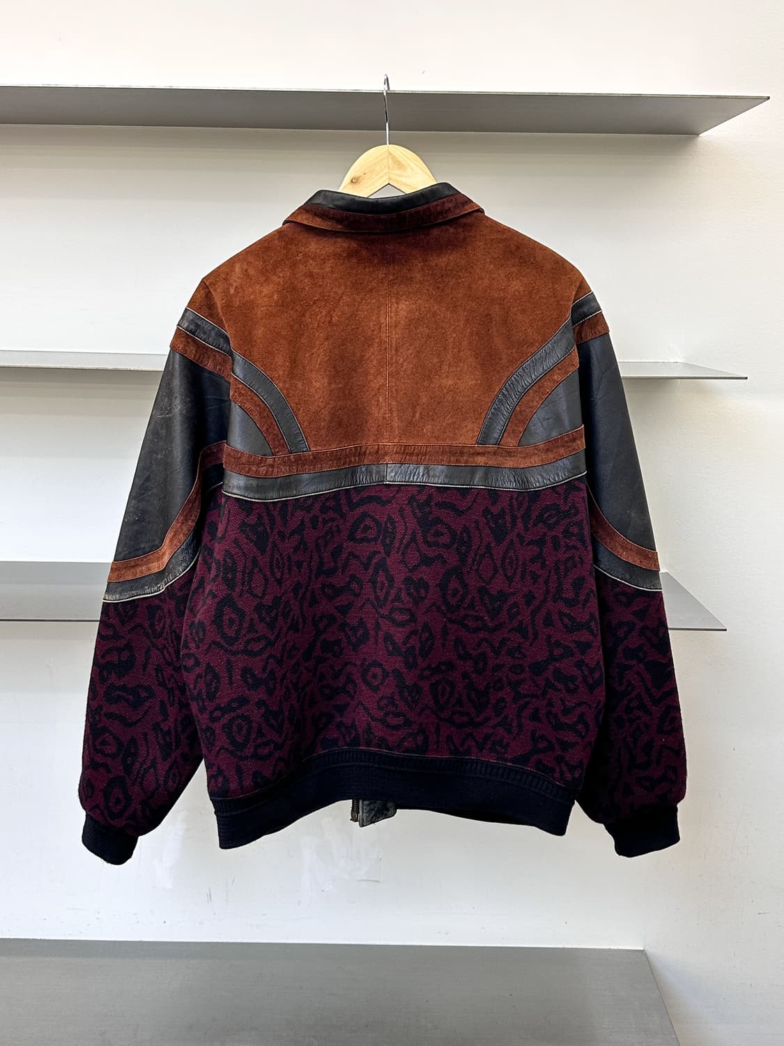 페카토 90s 레더 울 레오파드 자켓 상품이미지3