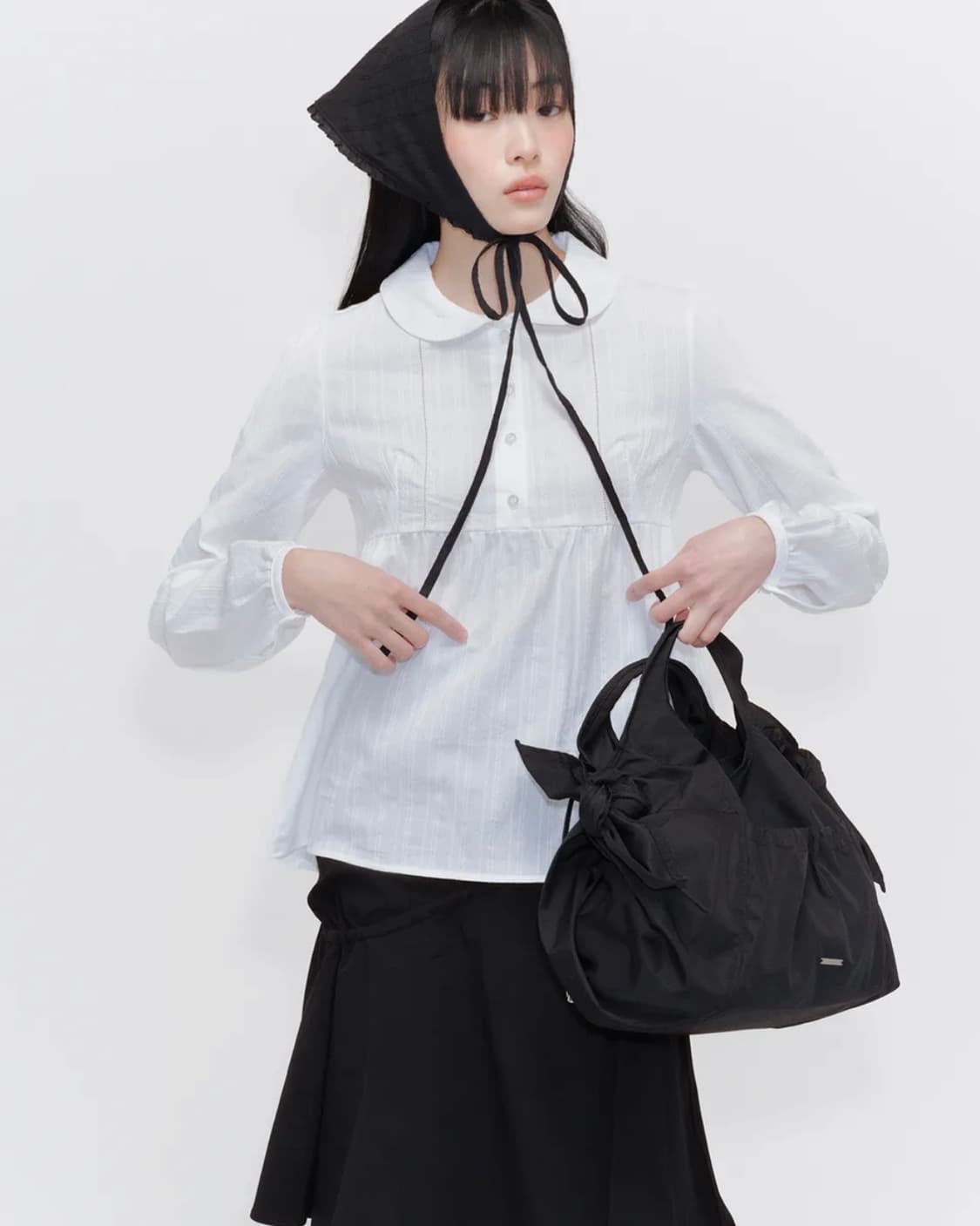 미세키서울 Round collar shirt 라운드 카라 셔츠 white 상품이미지1