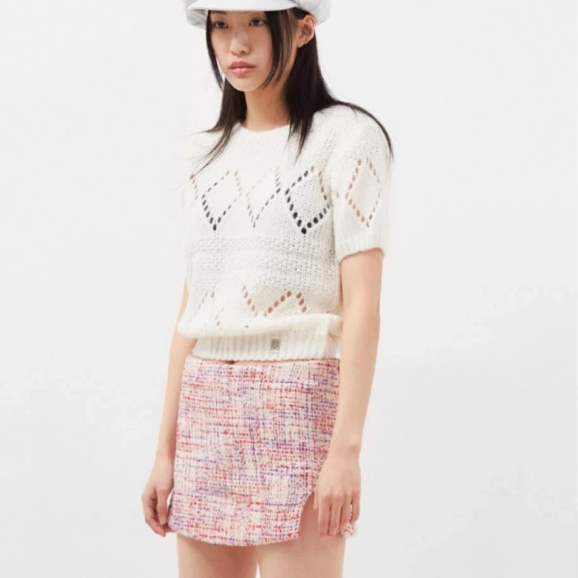 글로니 니트 반팔 탑 상품이미지5