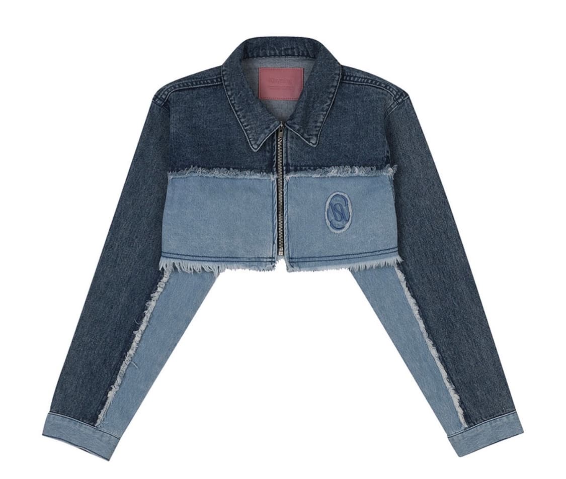 -ˋˏ 키시닝 KISY 로고 크롭 데님 자켓 M ˎˊ- 상품이미지1