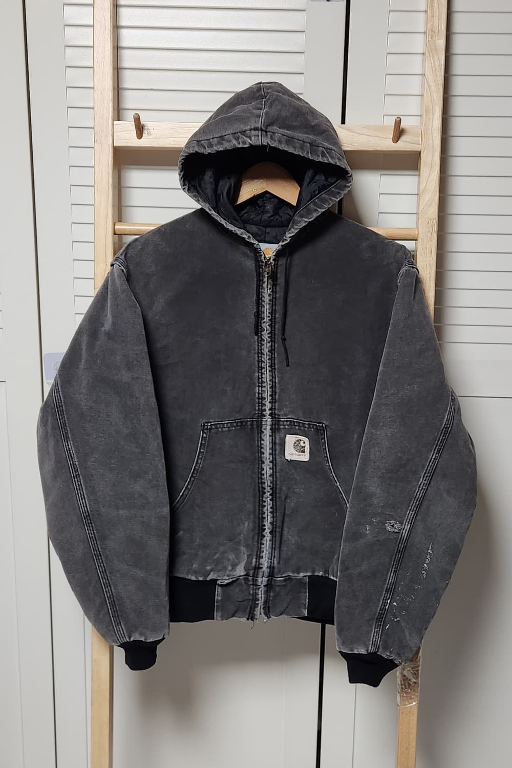 칼하트 J06 흑청 샌드스톤 워크 후드 자켓 상품이미지2