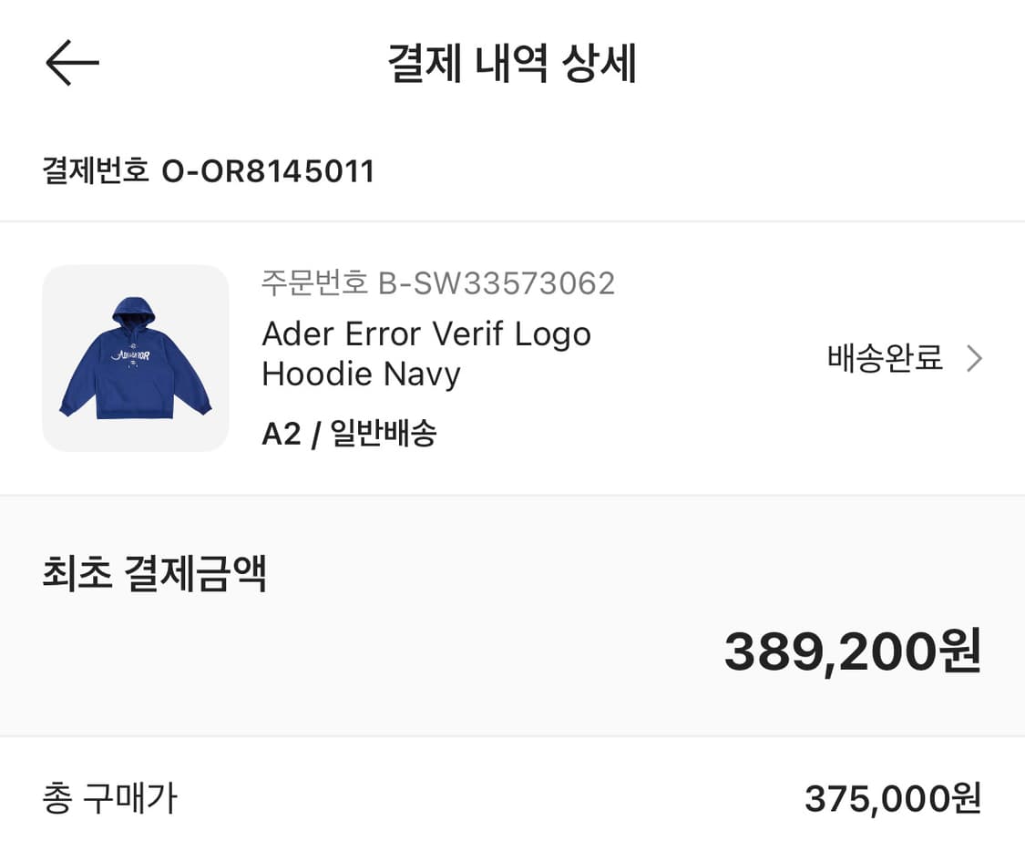 아더에러 베리프 후드 네이비 A2사이즈 상품이미지6