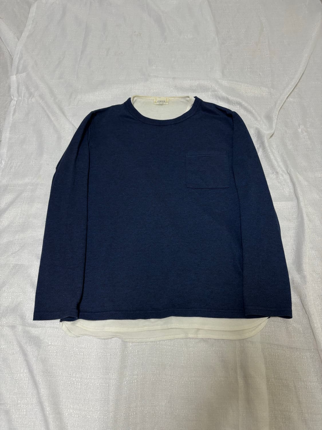 “Unknown” Navy Minimal Mood Layered Slee 상품이미지6