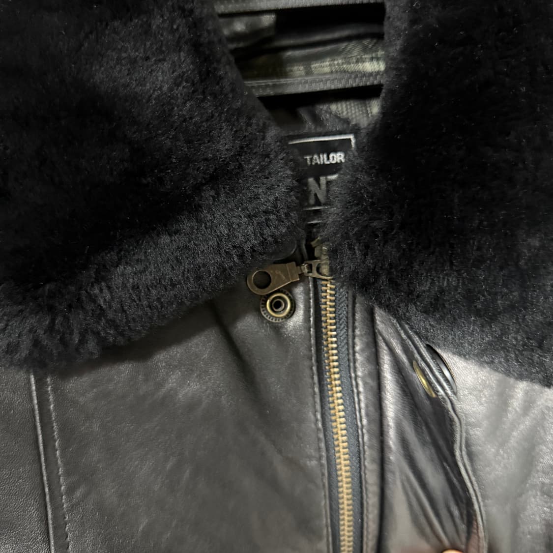 VTG 빈티지 100% 양가죽 빅사이즈 퍼 카라 탈부착 레더 자켓 상품이미지6