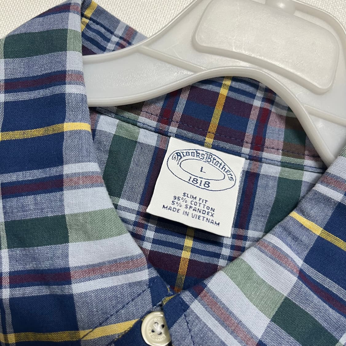 브룩스 브라더스 체크 카라 반팔 티셔츠 L 상품이미지2