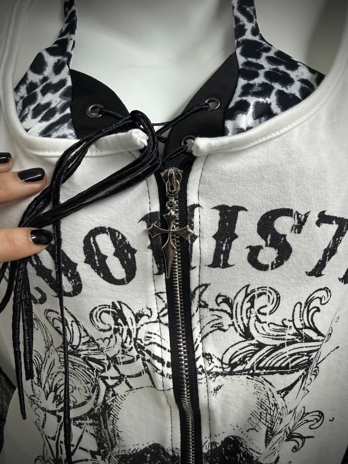 Skull haulter layered halfsleeve 상품이미지3