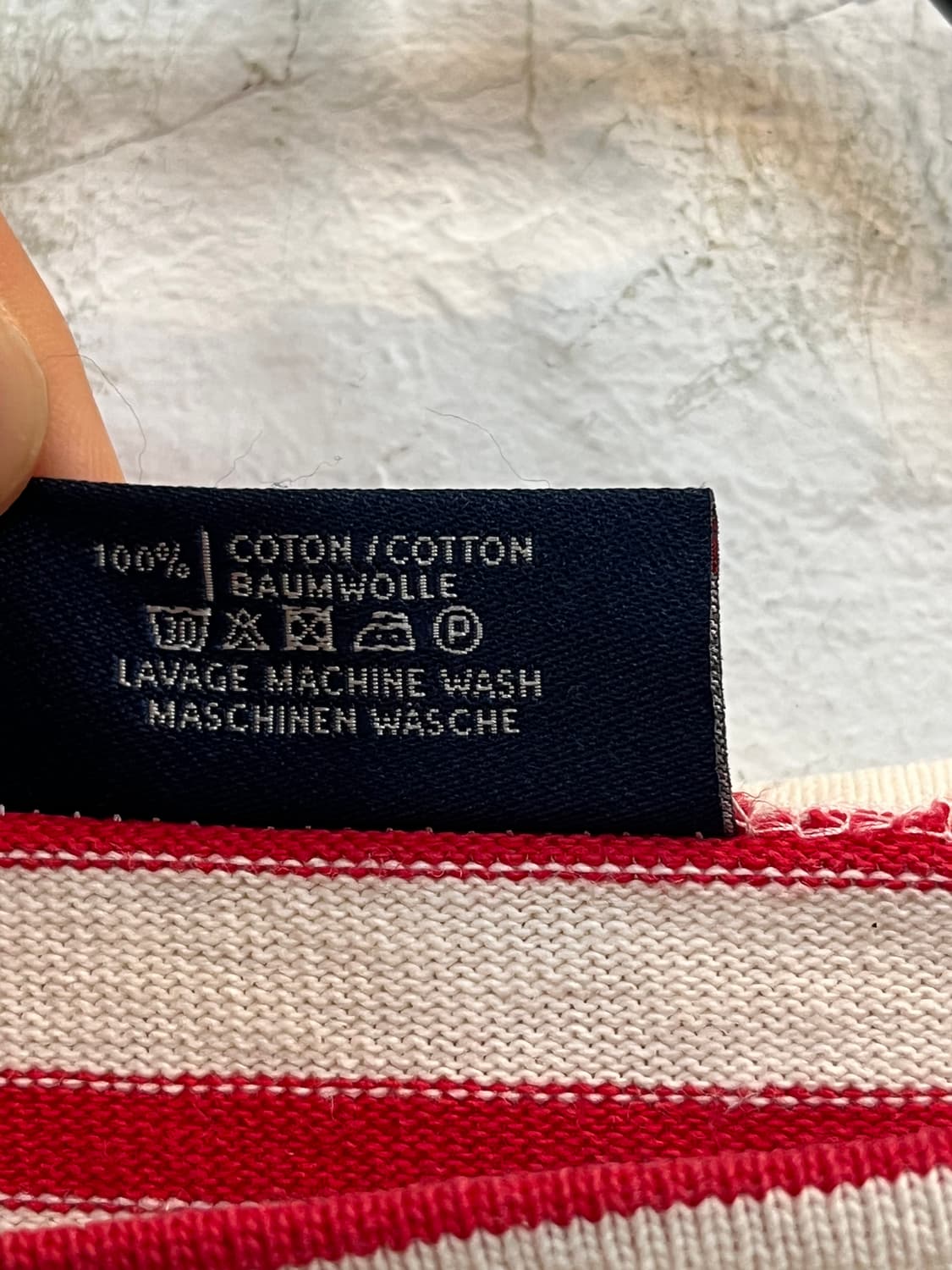 Saint James 레드 스트라이프 긴팔티 S 상품이미지3