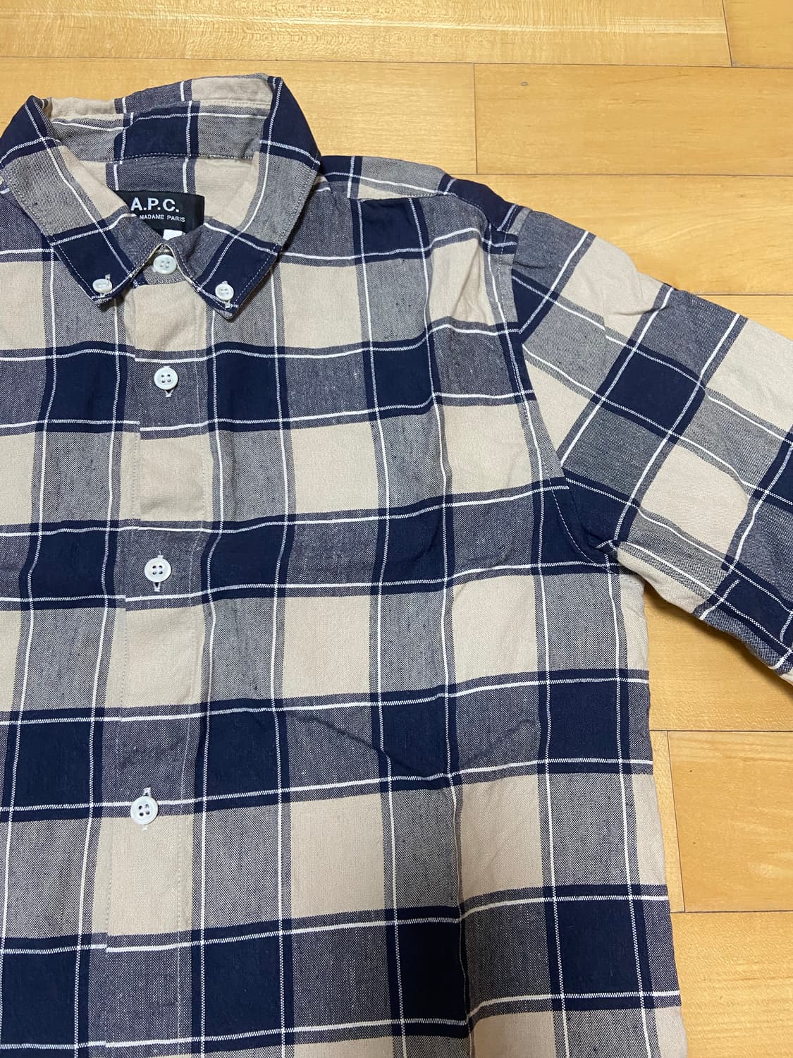 A.P.C. 리넨 체크무늬 셔츠 XS 상품이미지4