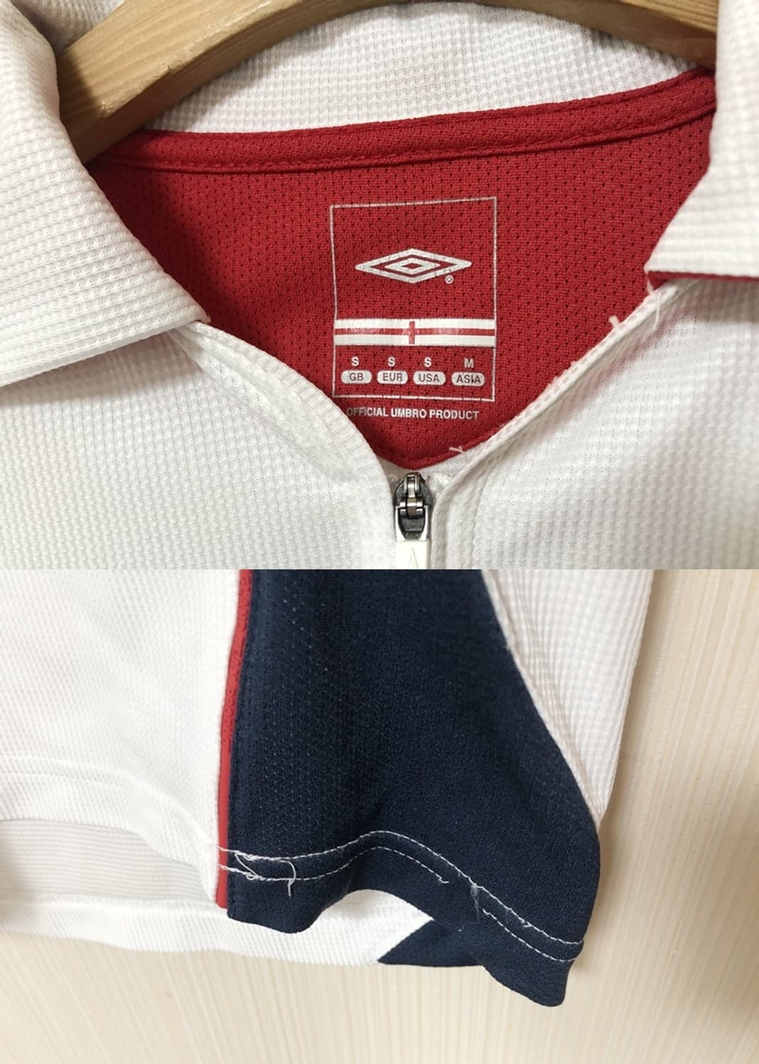 엄브로 04-05 잉글랜드축구국대 트레이닝 1/4 집업셔츠 S(해외) 상품이미지4