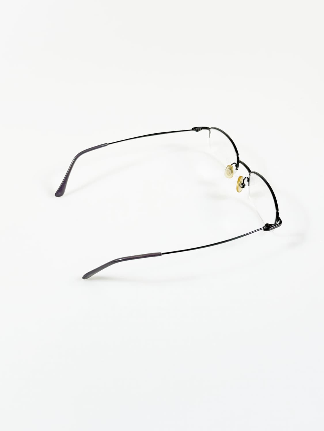 FEELING EYEWEAR 블랙 반무테 스퀘어 메탈 빈티지 안경 상품이미지4