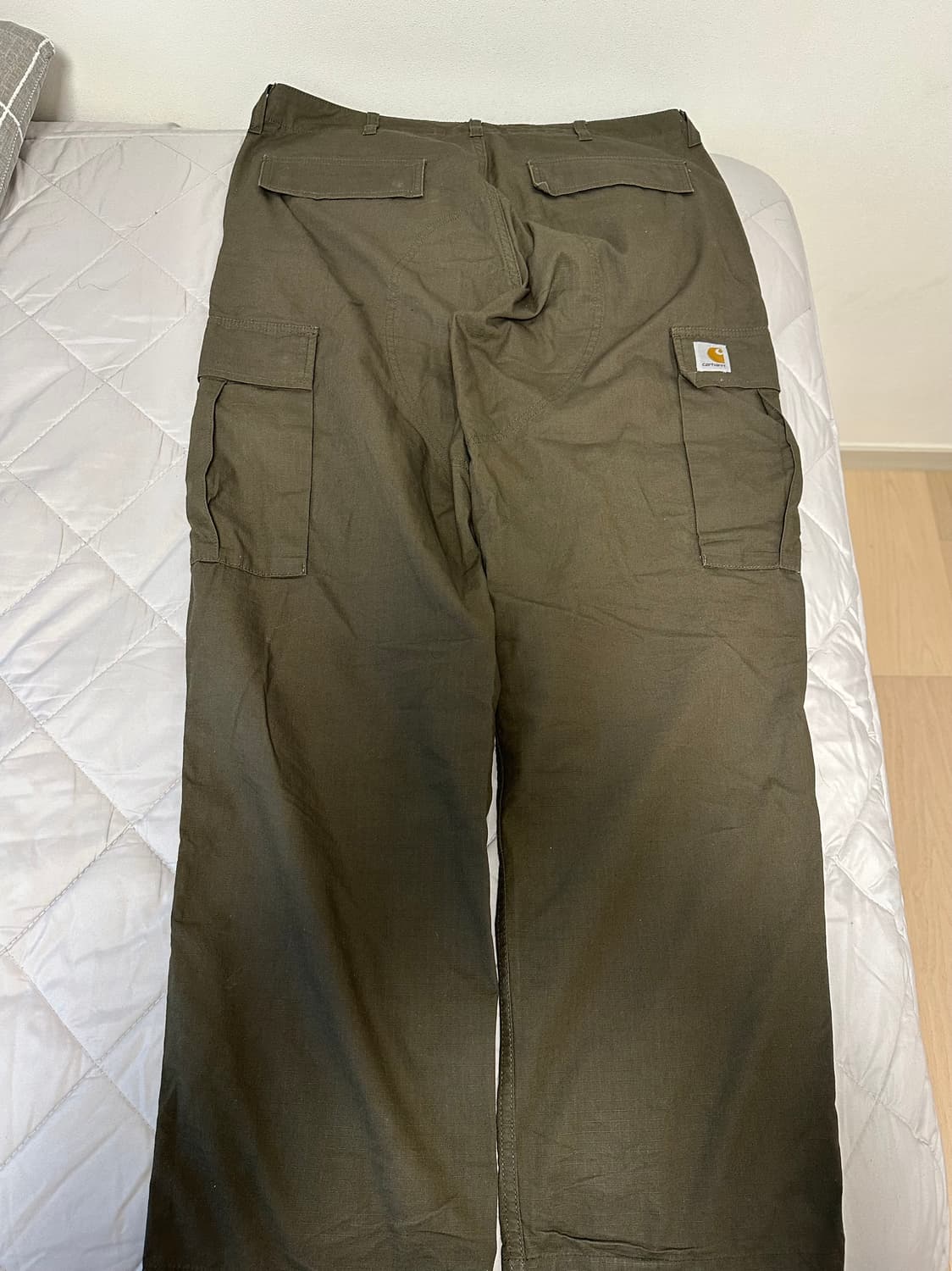 [34/32] 칼하트 레귤러 카고 팬츠 콜롬비아 사이프레스 린스드 상품이미지2